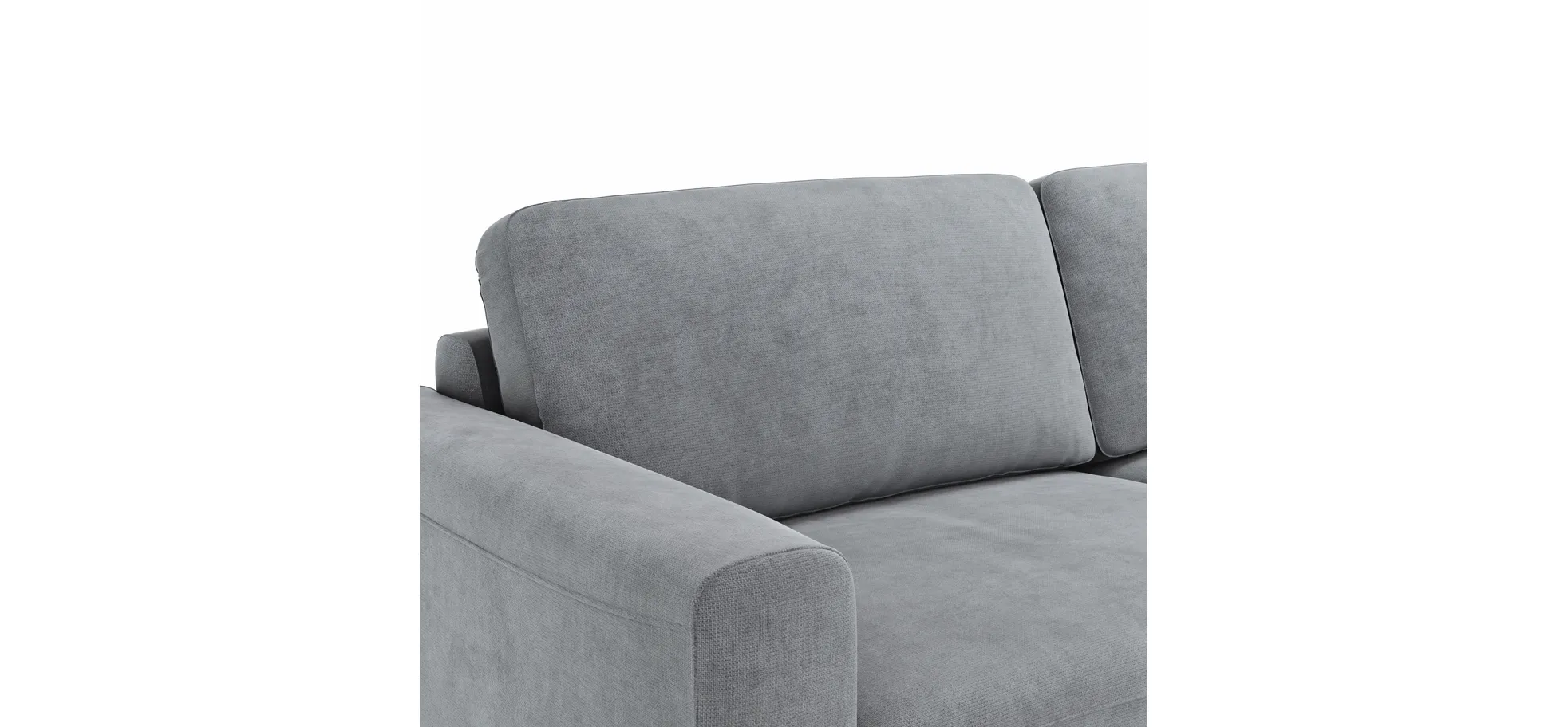 Ecksofa Oviedo - 1,5-Sitzer mit Longchair rechts inkl. Relaxfunktion (motorisch), Stoff, Grau