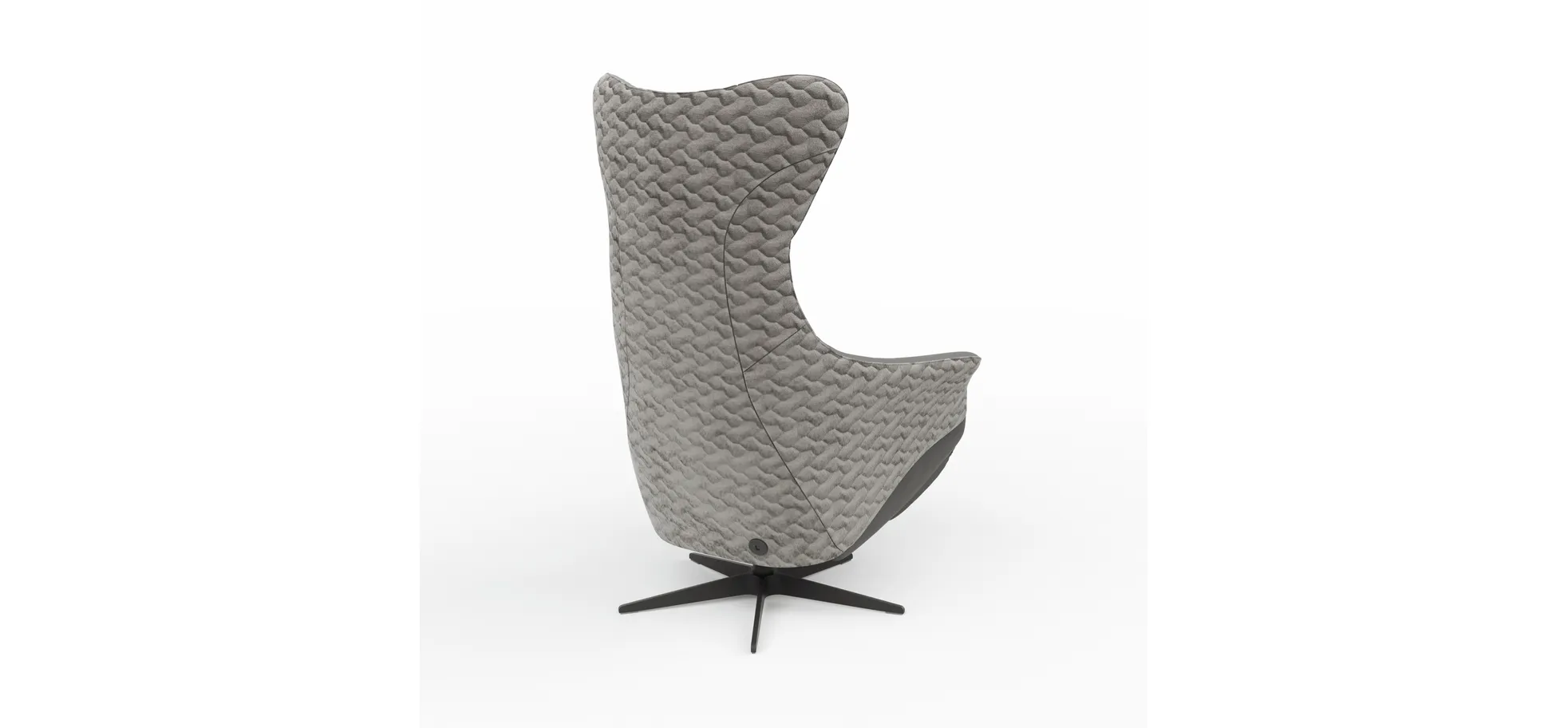 Relaxsessel Follina - Relaxfunktion (motorisch), Leder, Stoff, Grau