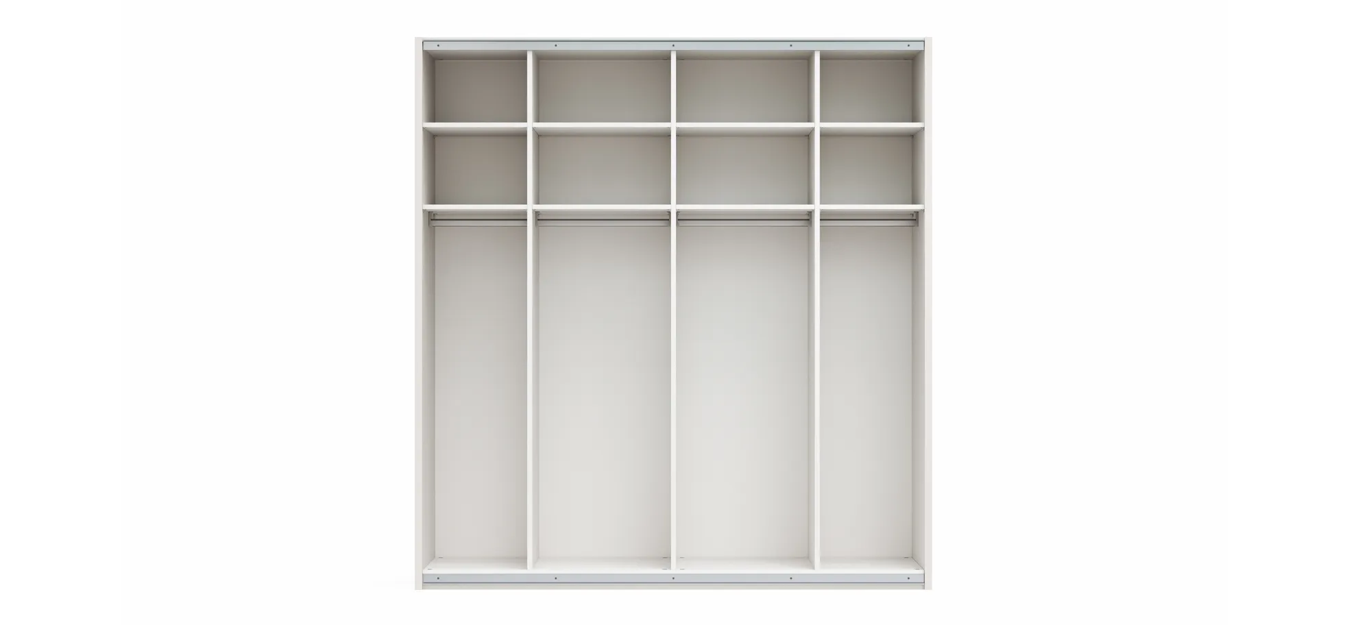Schwebetürenschrank Viana - B ca. 212 cm, Lack, Weiß