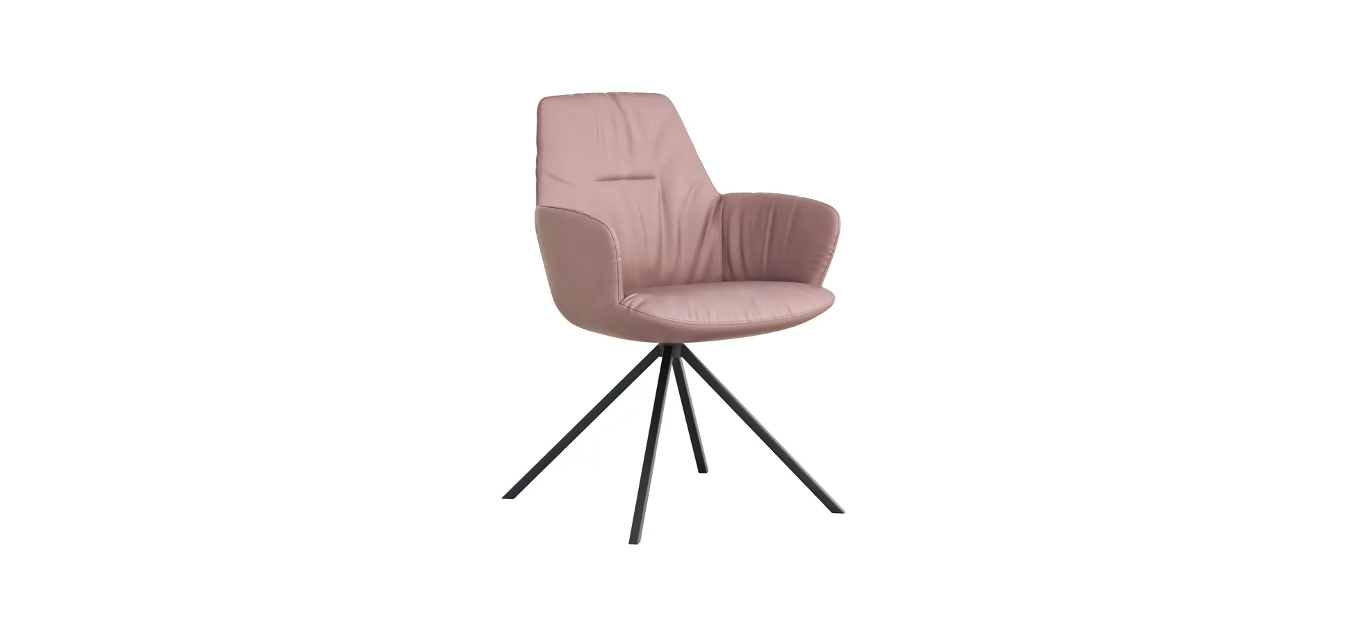 Armlehnstuhl Pegara - Leder, Mauve 111342