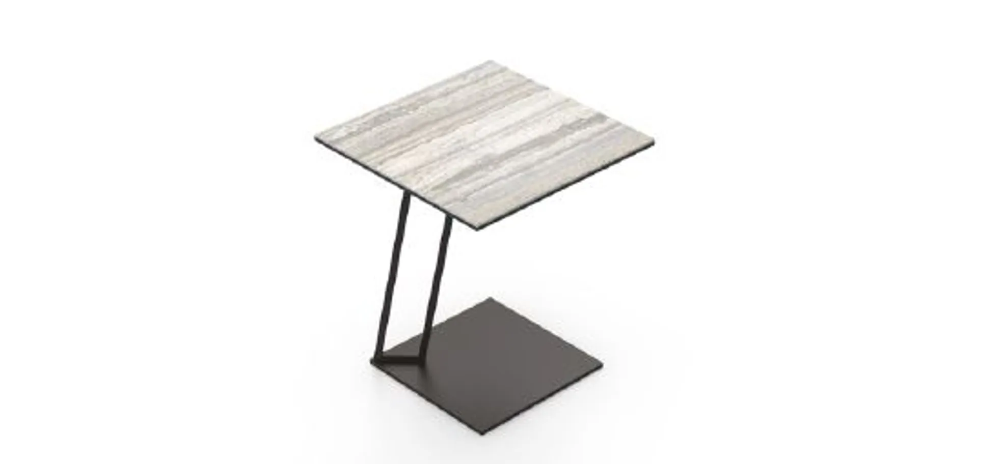 Beistelltisch Cena - LB ca. 45x45 cm, Keramik, Travertin 146528