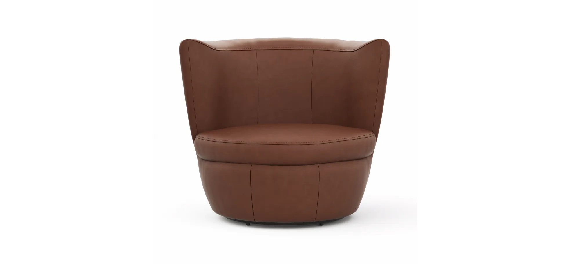 Sessel Cativa - drehbar, Leder, Cognac