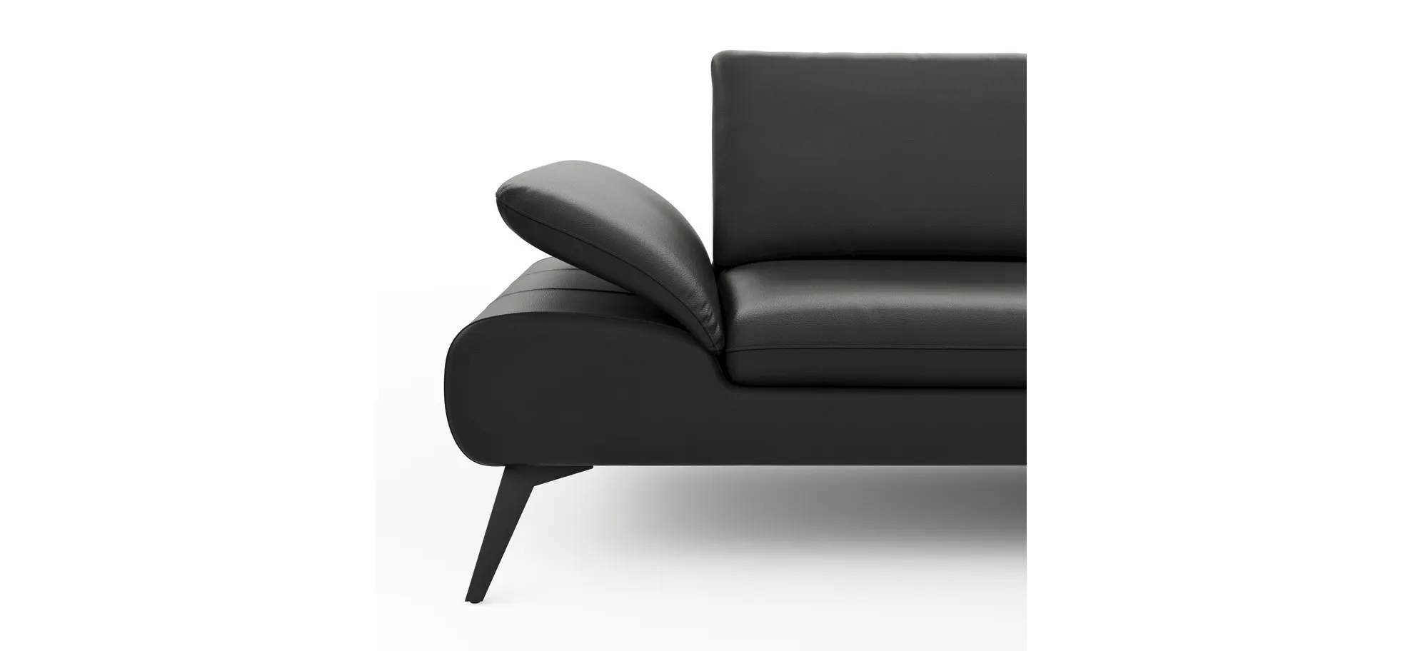 Sofa Collina - 3-Sitzer, Leder, Schwarz