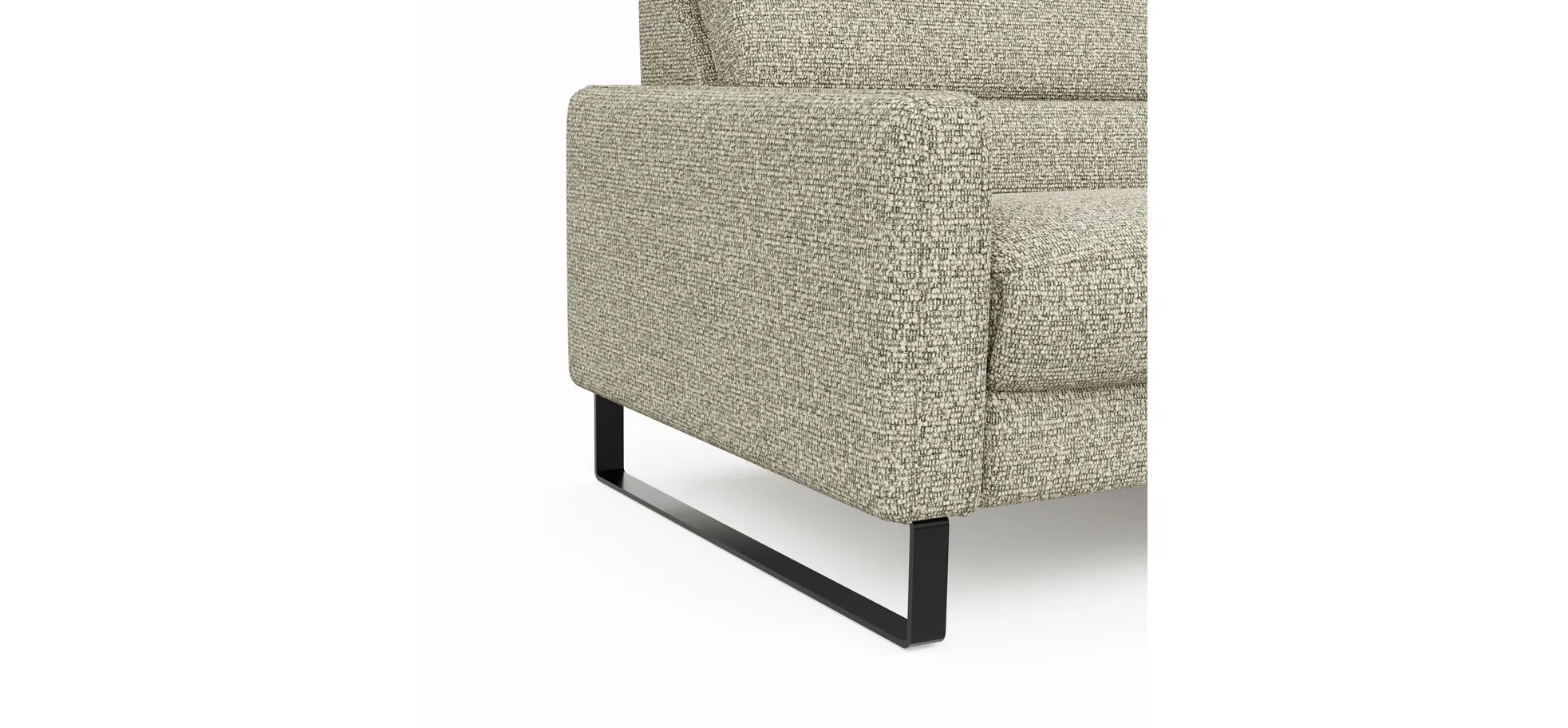 Ecksofa Valera - 3-Sitzer mit Longchair rechts inkl. Rückenlehne verstellbar, Stoff, Limone