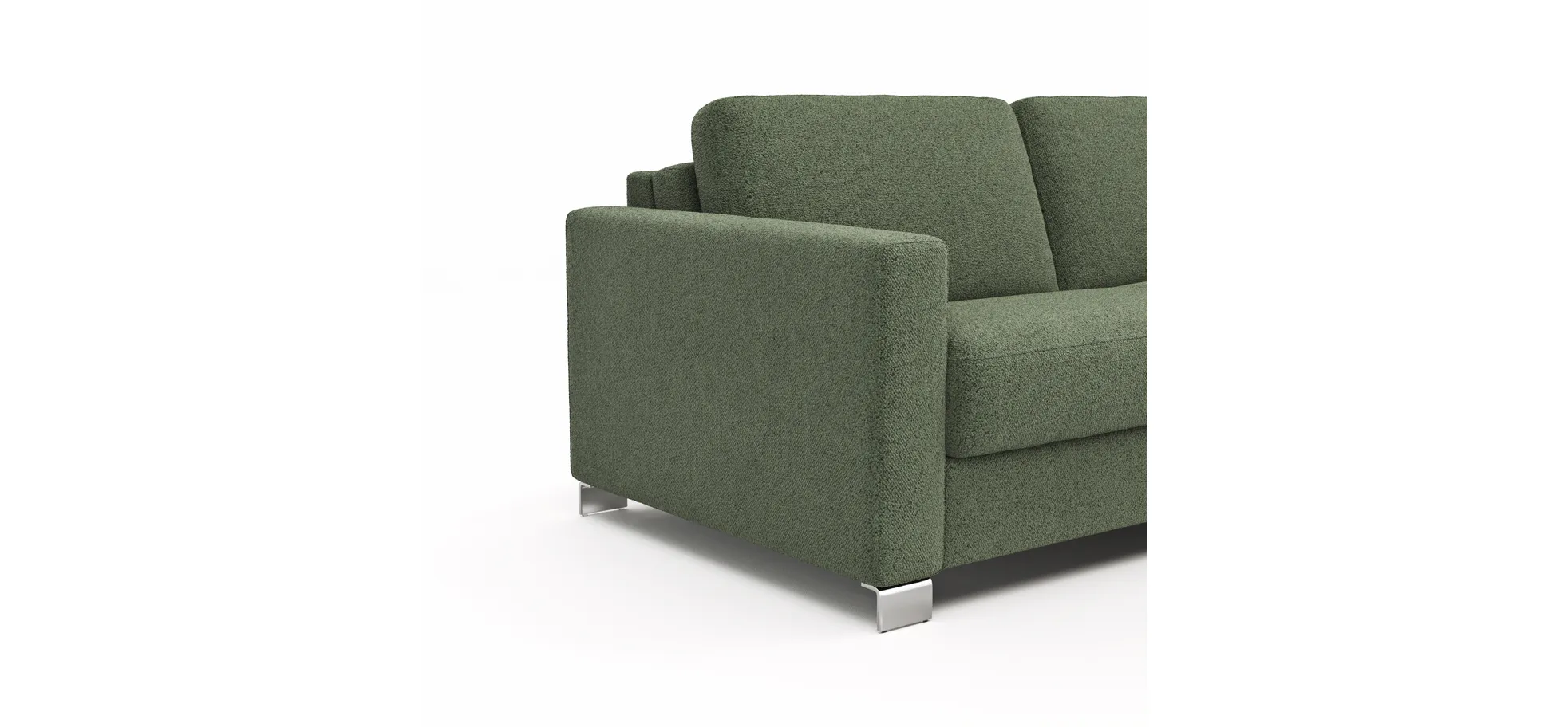 Sofa Nuoro - 2,5-Sitzer inkl. Schlaffunktion, Armlehne 1, Stoff, Olivgrün