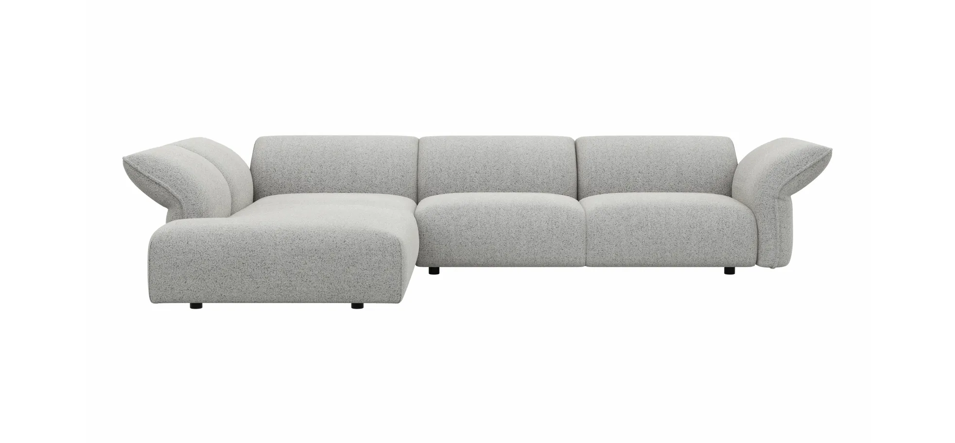 Ecksofa Motone - Ecke links mit 2,5-Sitzer, Stoff, Hellgrau 144559