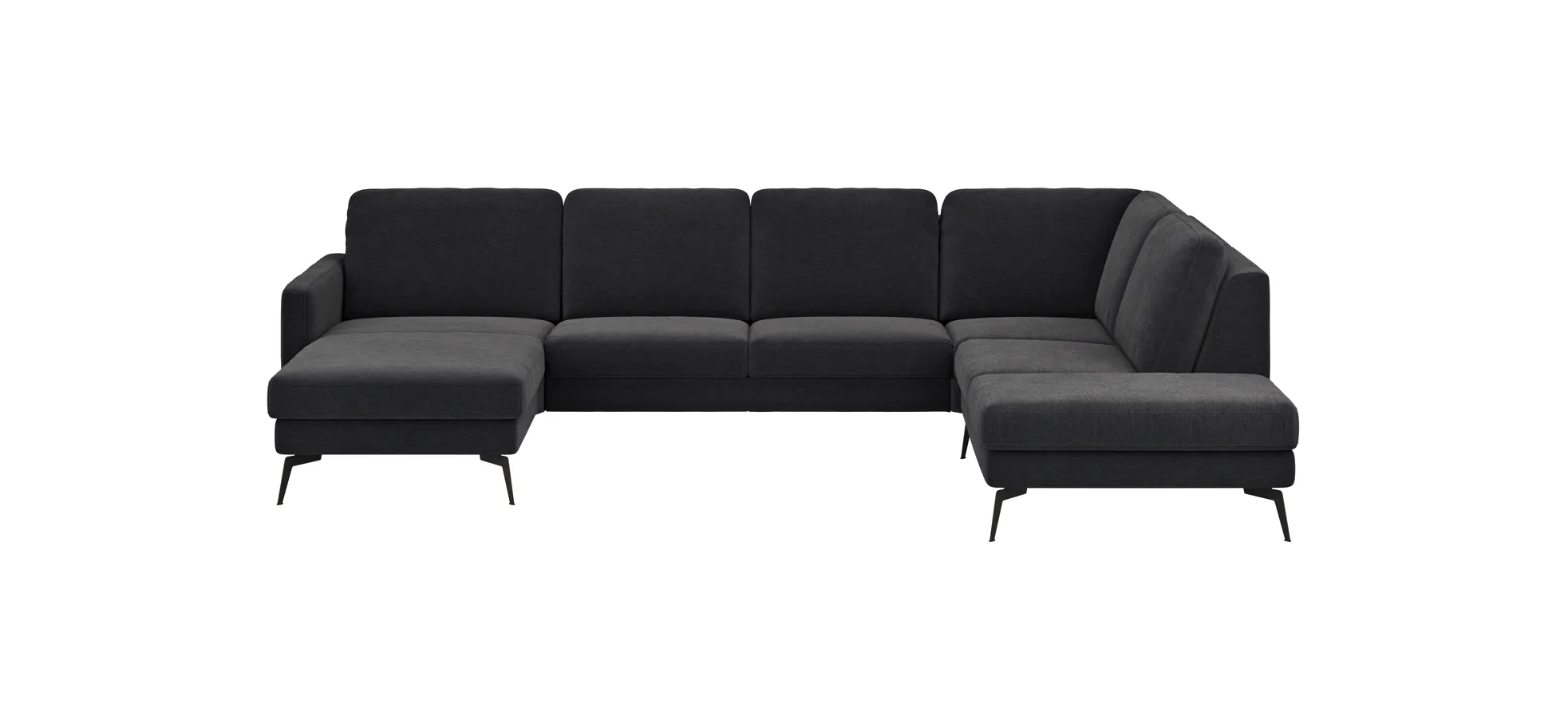 Wohnlandschaft Enna - Longchair links, 2,5-Sitzer, Ecke rechts, Stoff, Anthrazit 109157