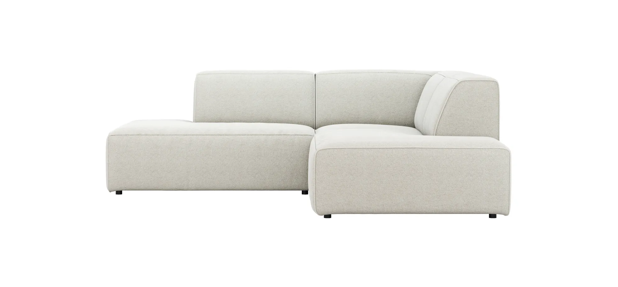 Ecksofa Elementos - Ecke links mit 2,5-Sitzer, Stoff, Natur 1050762