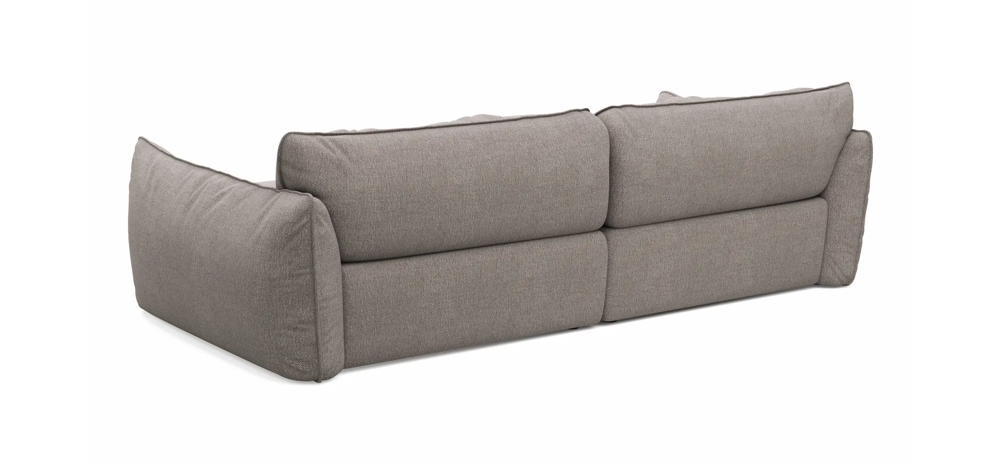 Ecksofa Fluffy - Longchair mit 2,5-Sitzer rechts inkl. Rückenlehne verstellbar, Stoff, Taupe
