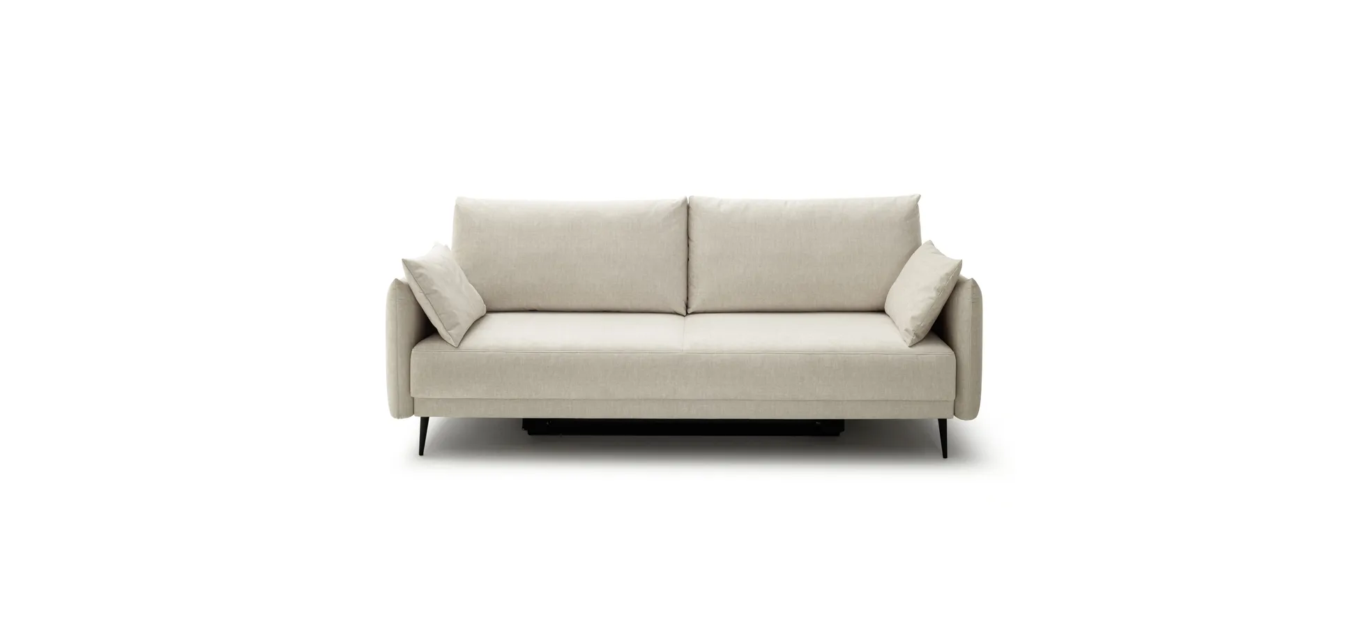 Schlafsofa Nettuno - 3-Sitzer, inkl. Schlaffunktion, Velour, Champagner