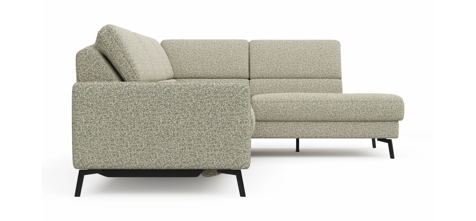 Ecksofa Valera - 3-Sitzer mit Ecke rechts inkl. Rückenlehne verstellbar und Relaxfunktion motorisch, Stoff, Limone