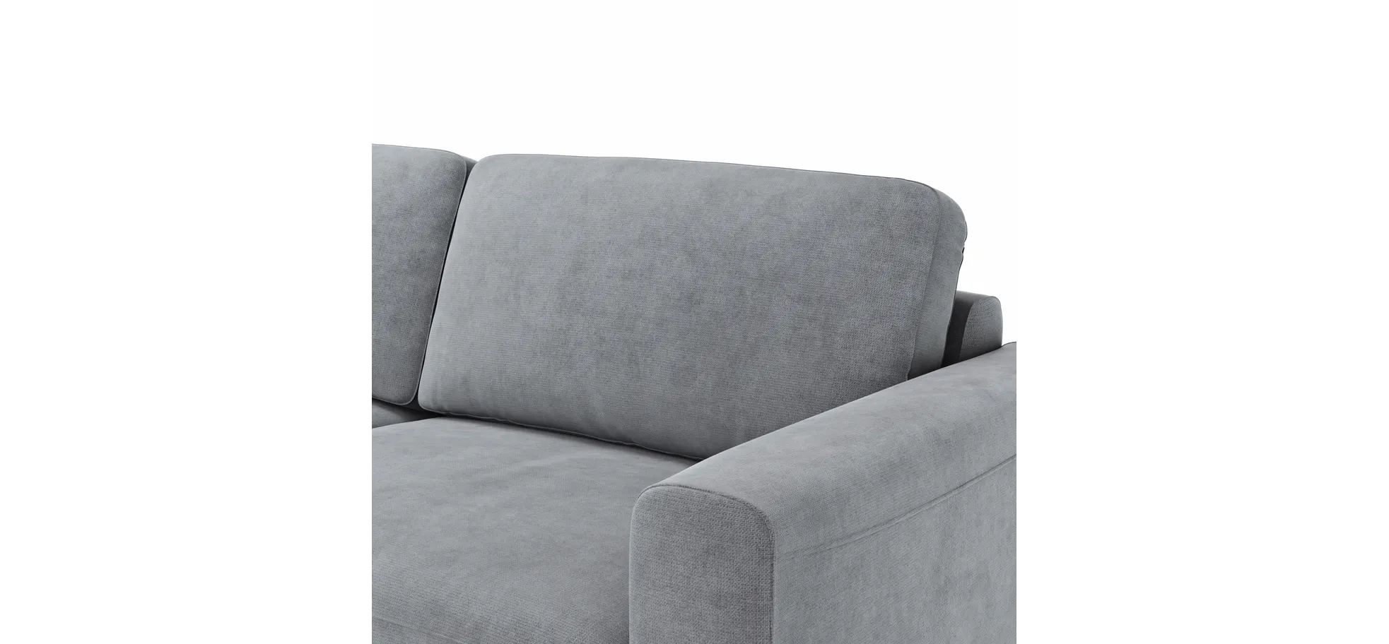 Ecksofa Oviedo - Longchair links mit 1,5-Sitzer, Stoff, Grau