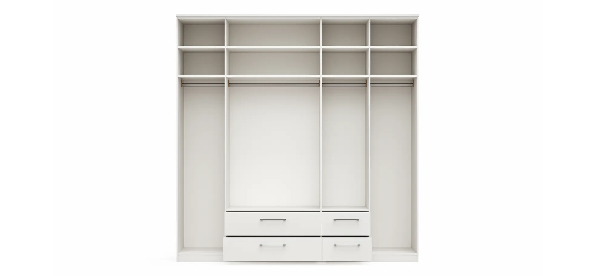 Drehtürenschrank Viana - B. ca. 225 cm, Lack, Weiß