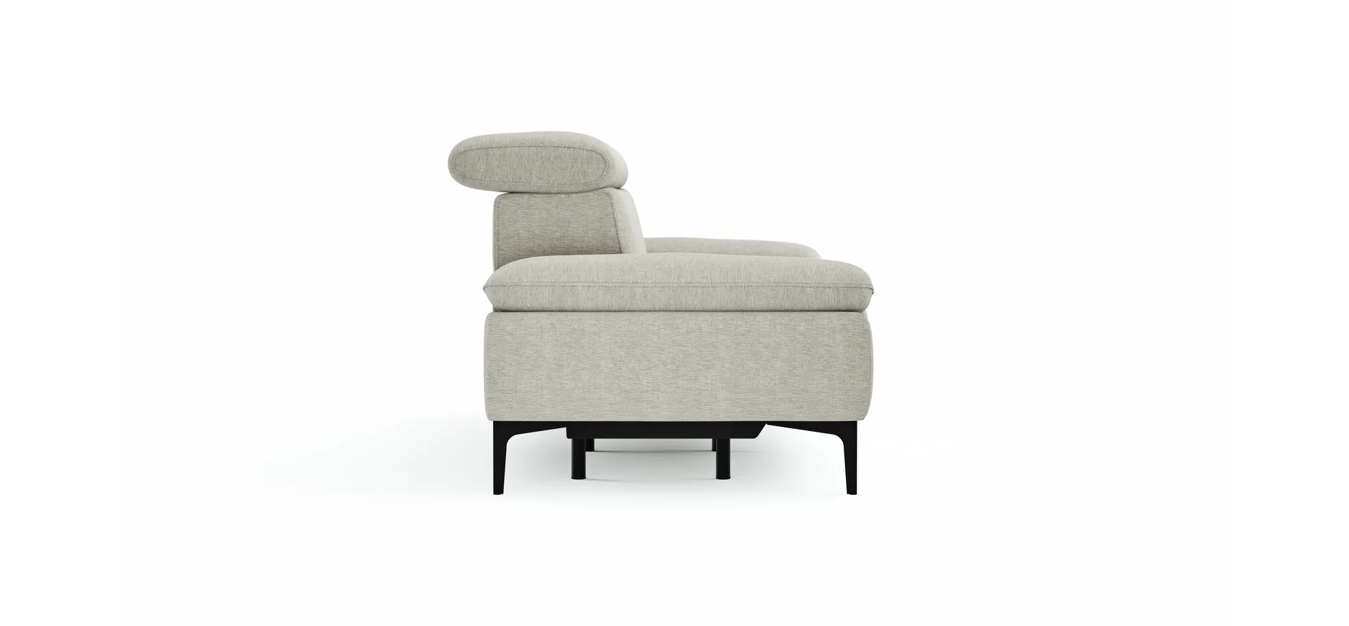 Sofa Felipa - 3-Sitzer inkl. Relaxfunktion (motorisch) und Kopfteil verstellbar, Stoff, Natur