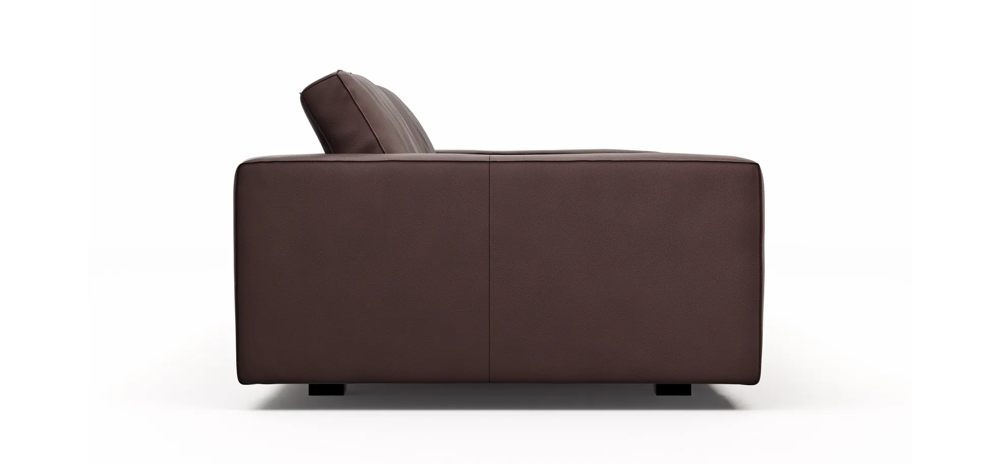 Sofa Aprino 1 - 3,5-Sitzer XL, Dickleder, Dunkelbraun, Armlehne Block breit