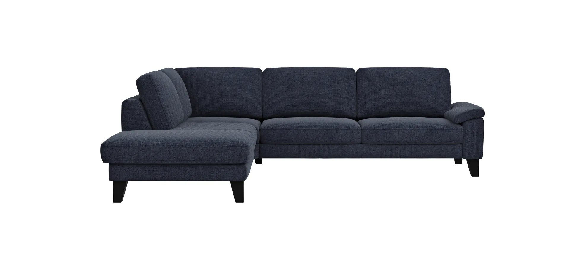 Ecksofa Oviedo - Ecke links mit 2,5-Sitzer inkl. Drehsitz, Stoff, Dunkelblau 102290