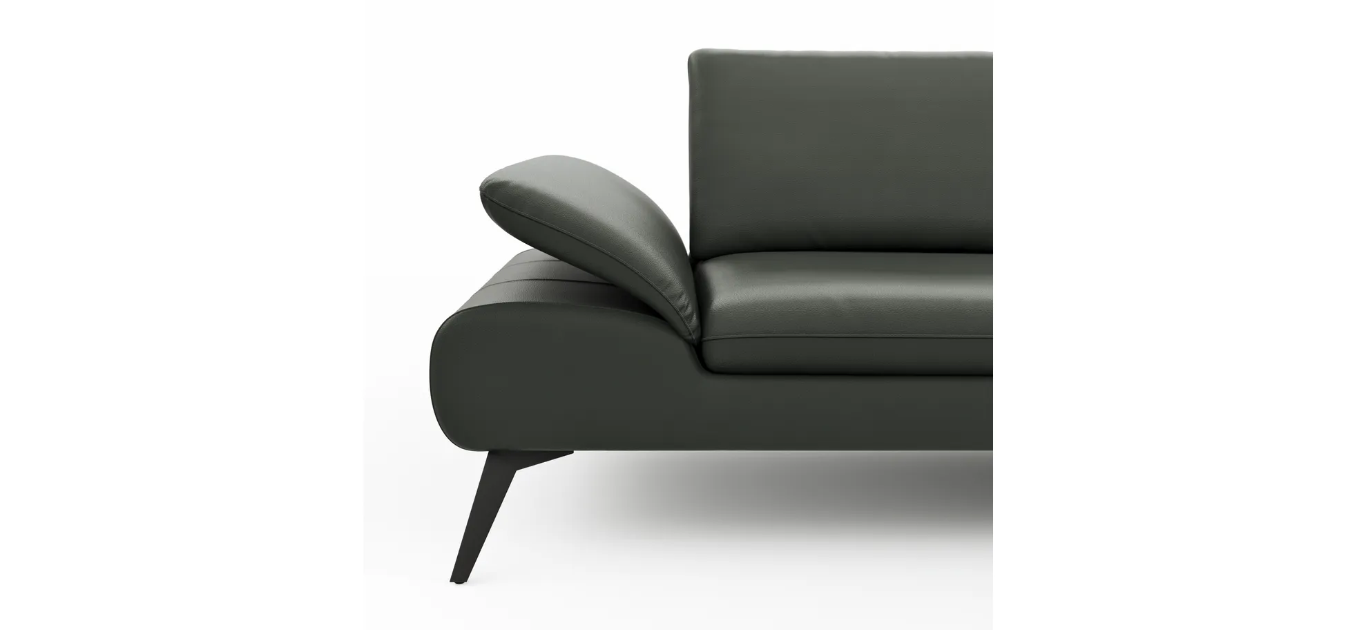 Sofa Collina - 3-Sitzer, Leder, Schlammgrün
