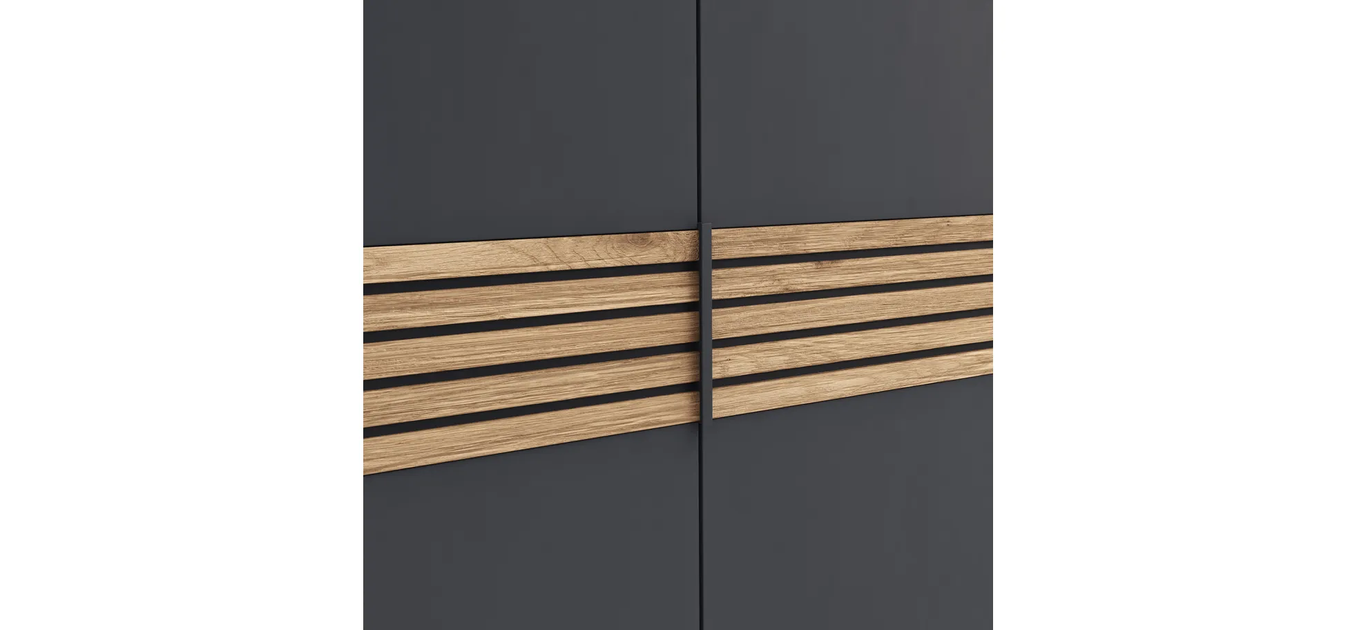 Drehtürenschrank Viana - B ca. 303cm, Lack, Anthrazit