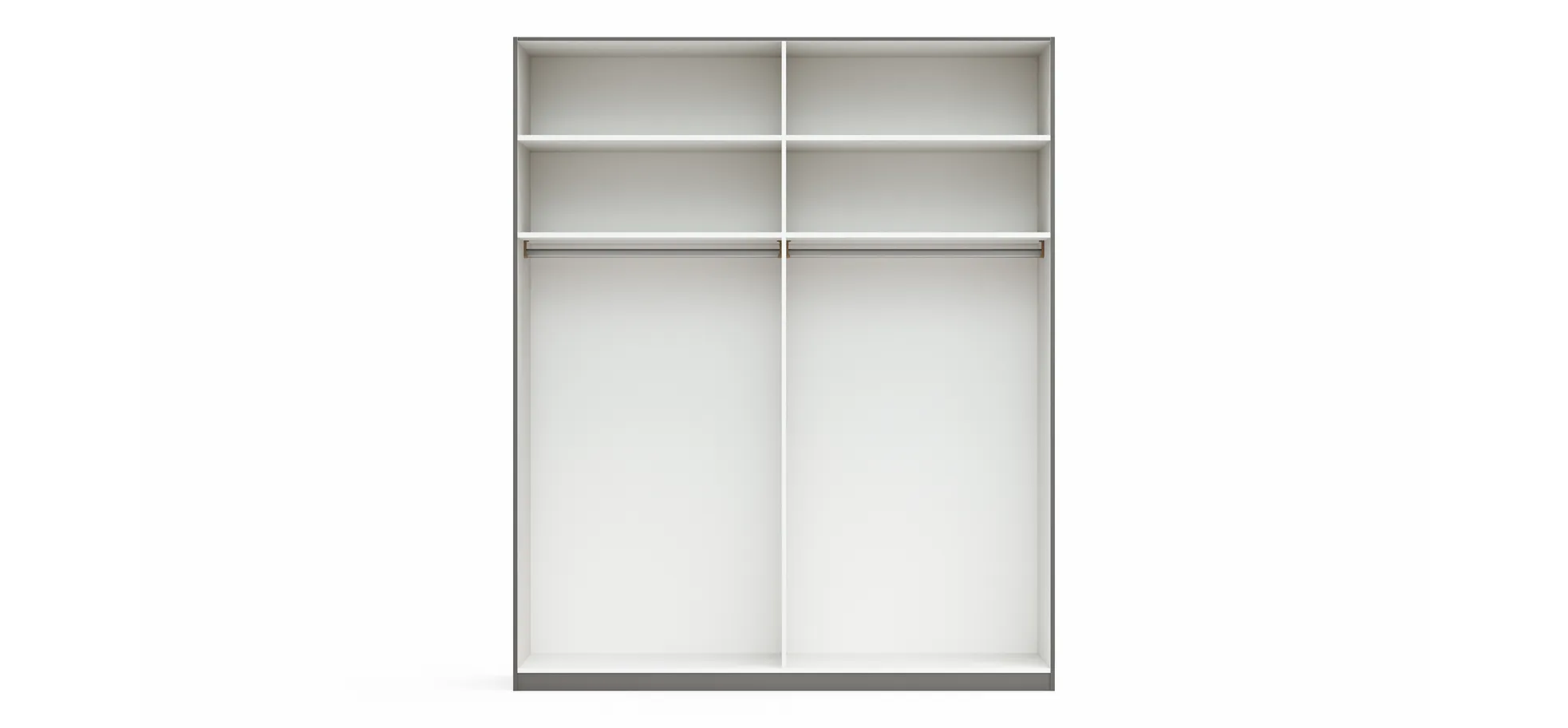 Drehtürenschrank Viana - B. ca. 200 cm, Lack, Steingrau