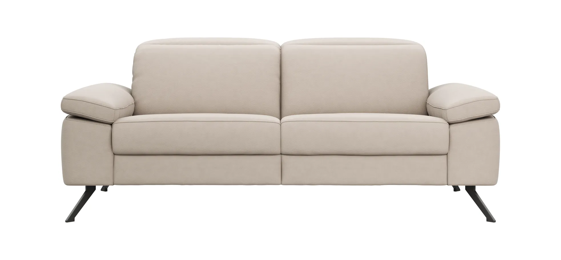 Sofa Rafaela 2.0 - 2,5-Sitzer inkl. Kopfteil verstellbar, Leder, Champagner 9152174