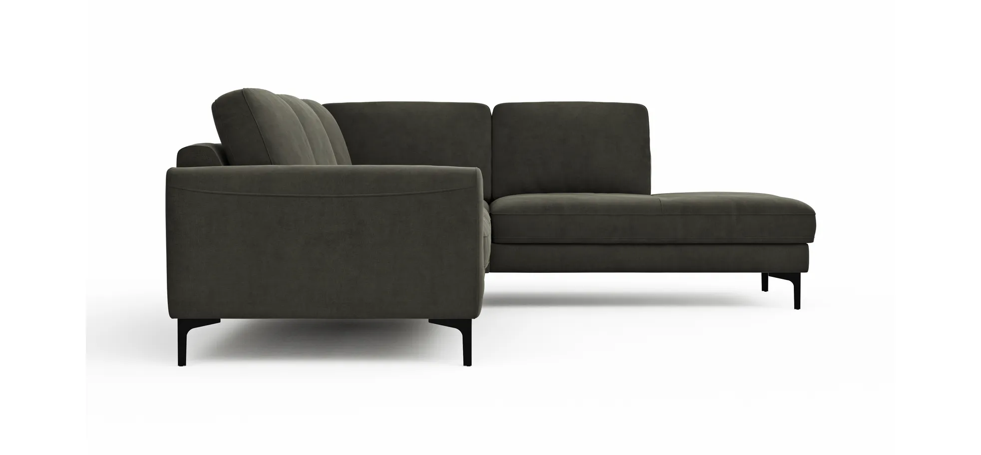 Ecksofa Oviedo - Ecke links mit 2,5-Sitzer, Stoff, Braungrün