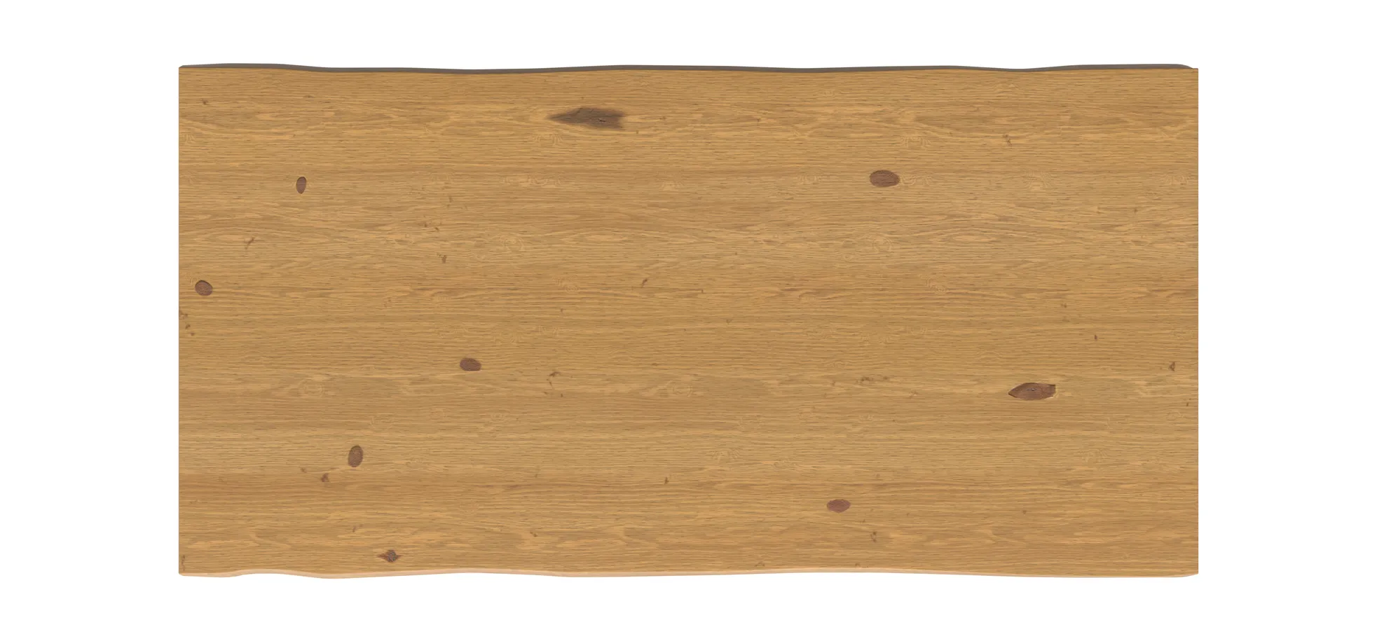 Esstisch 3100 - LB ca. 200x100 cm, Asteiche massiv, Waldkante, Kreuzfuß, Schwarz