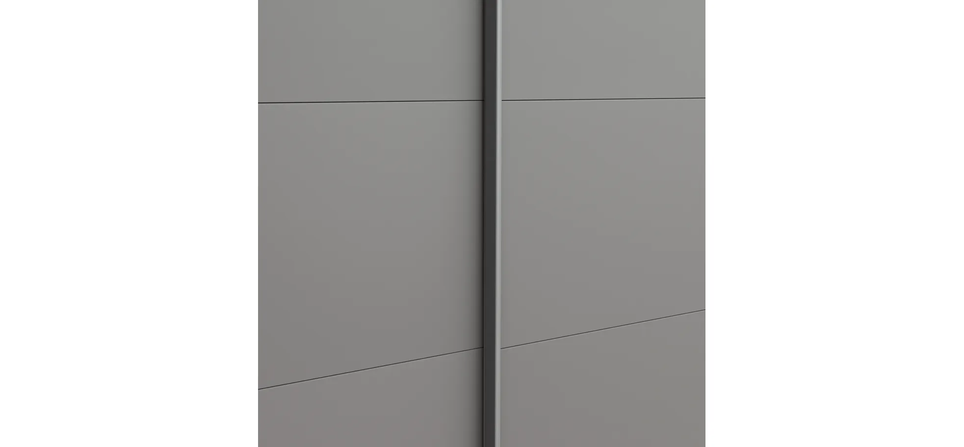 Schwebetürenschrank Viana - B ca. 212 cm, Lack, Steingrau