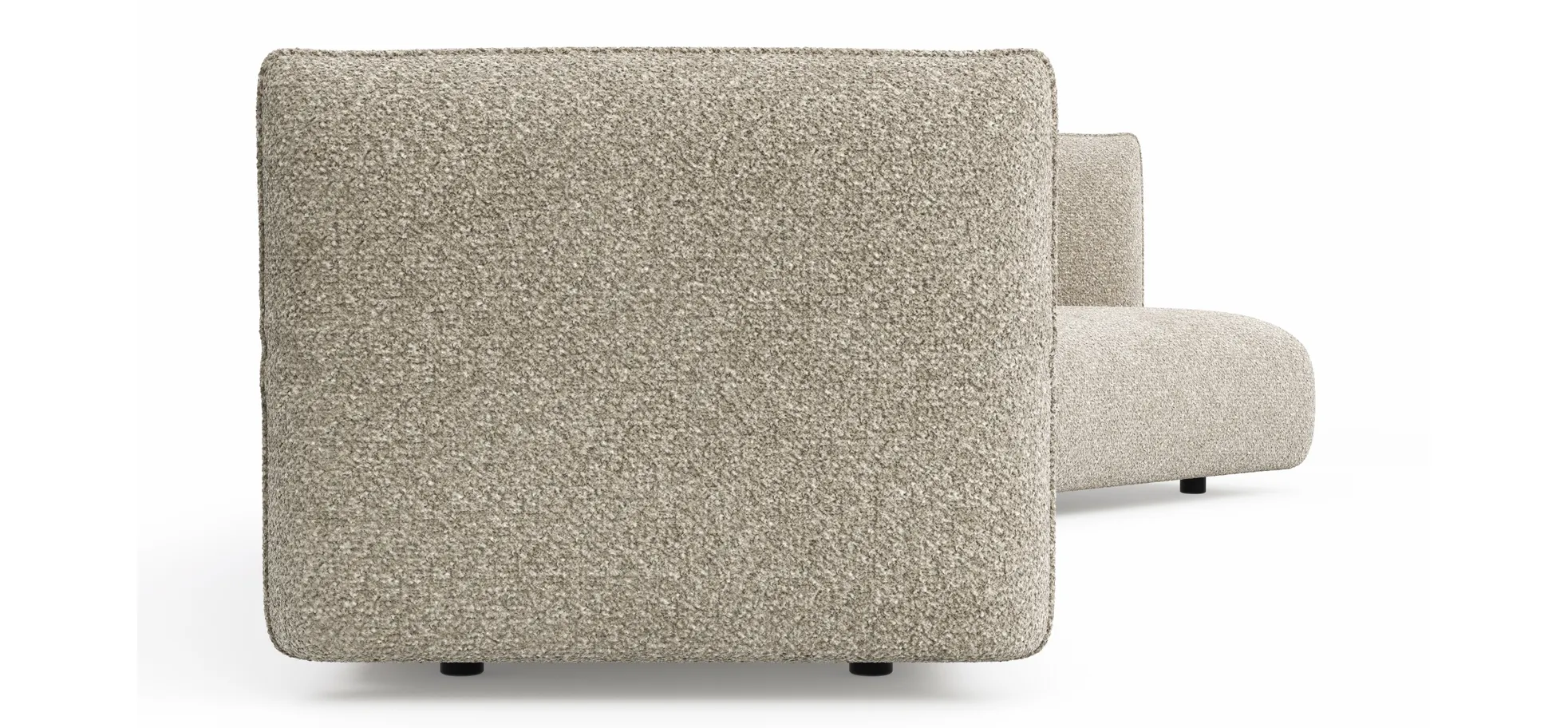 Trapezsofa Motone - 2-Sitzer mit Ecke rechts, Stoff, Beige