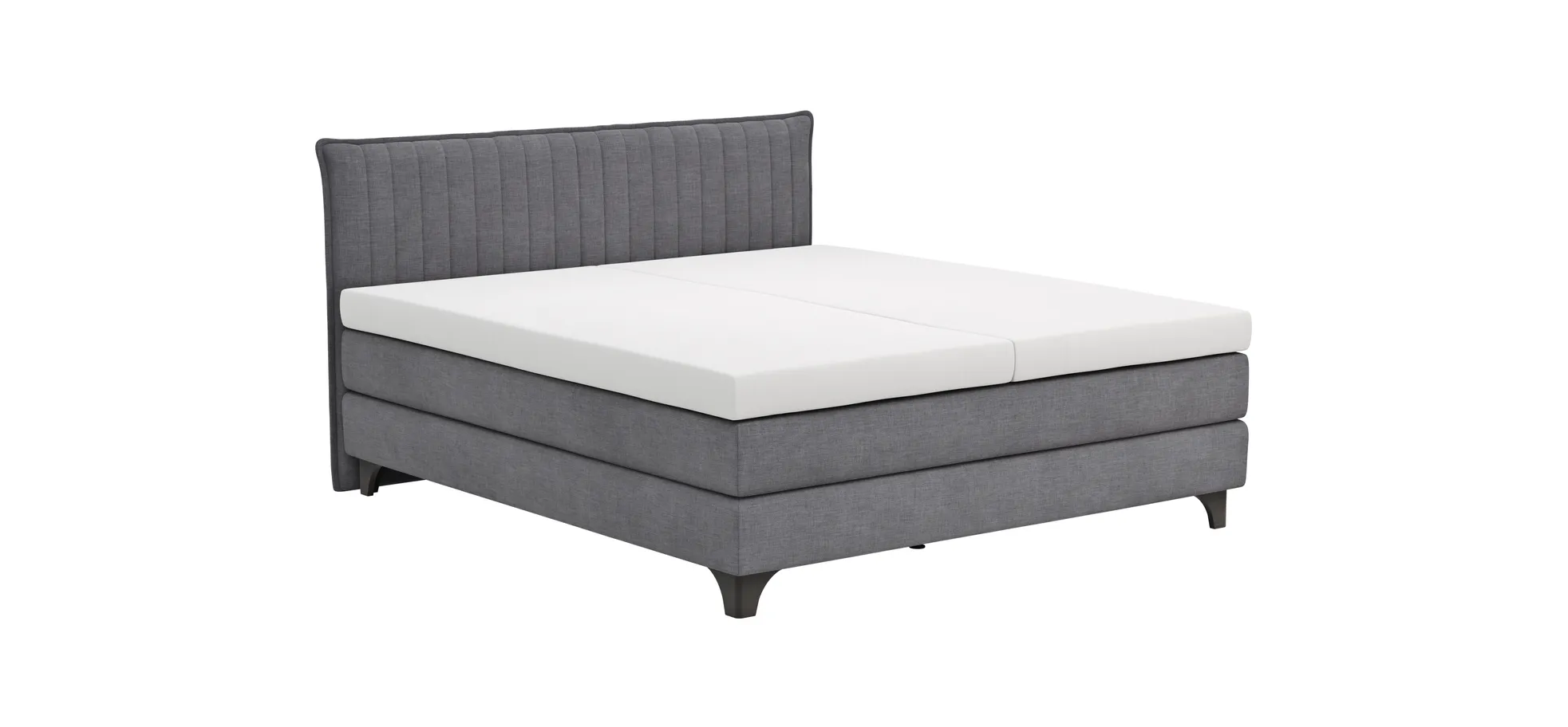 Boxspringbett Lund- Liegefläche ca. 180x200 cm, Stoff, Grau