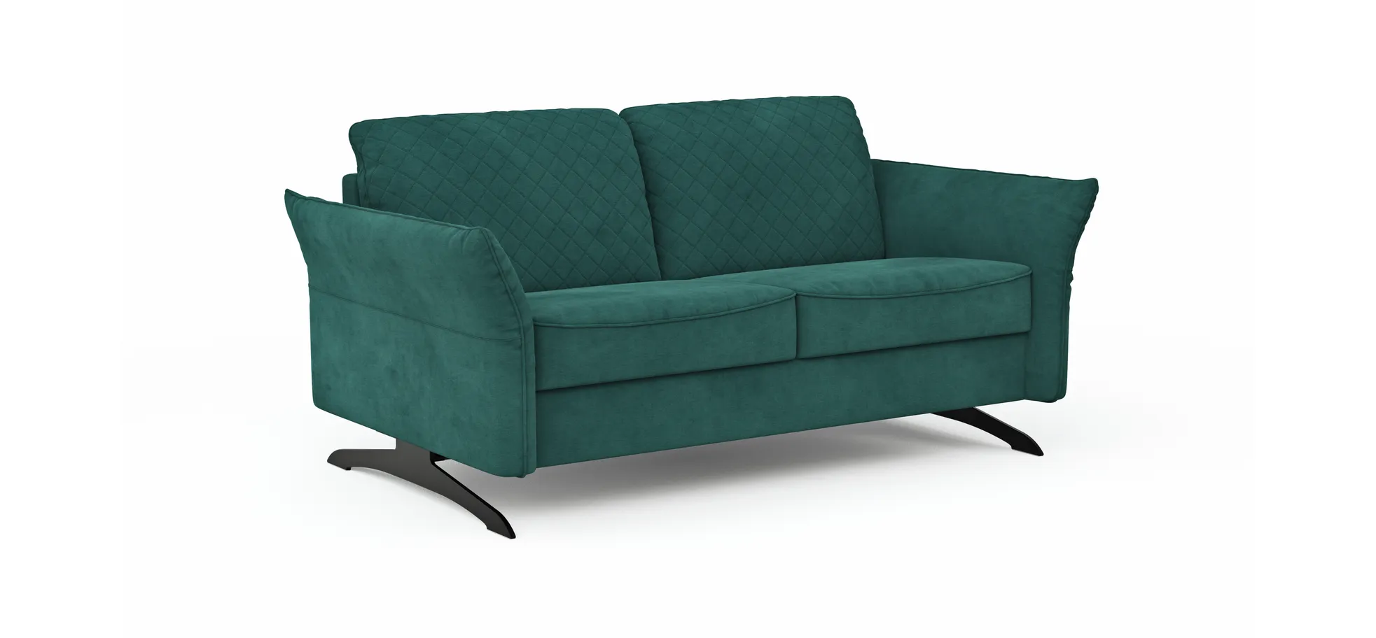 Sofa Melida - 2,5-Sitzer inkl. Schlaffunktion, Stoff, Smaragd
