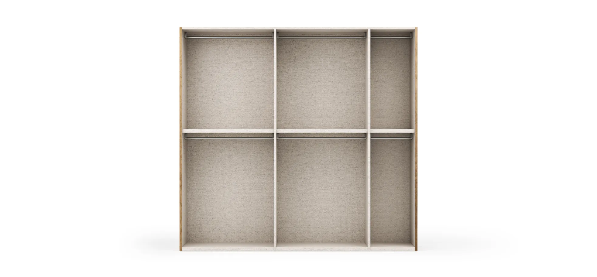 Drehtürenschrank Loretto - B ca. 254 cm, Melamin Astig hell