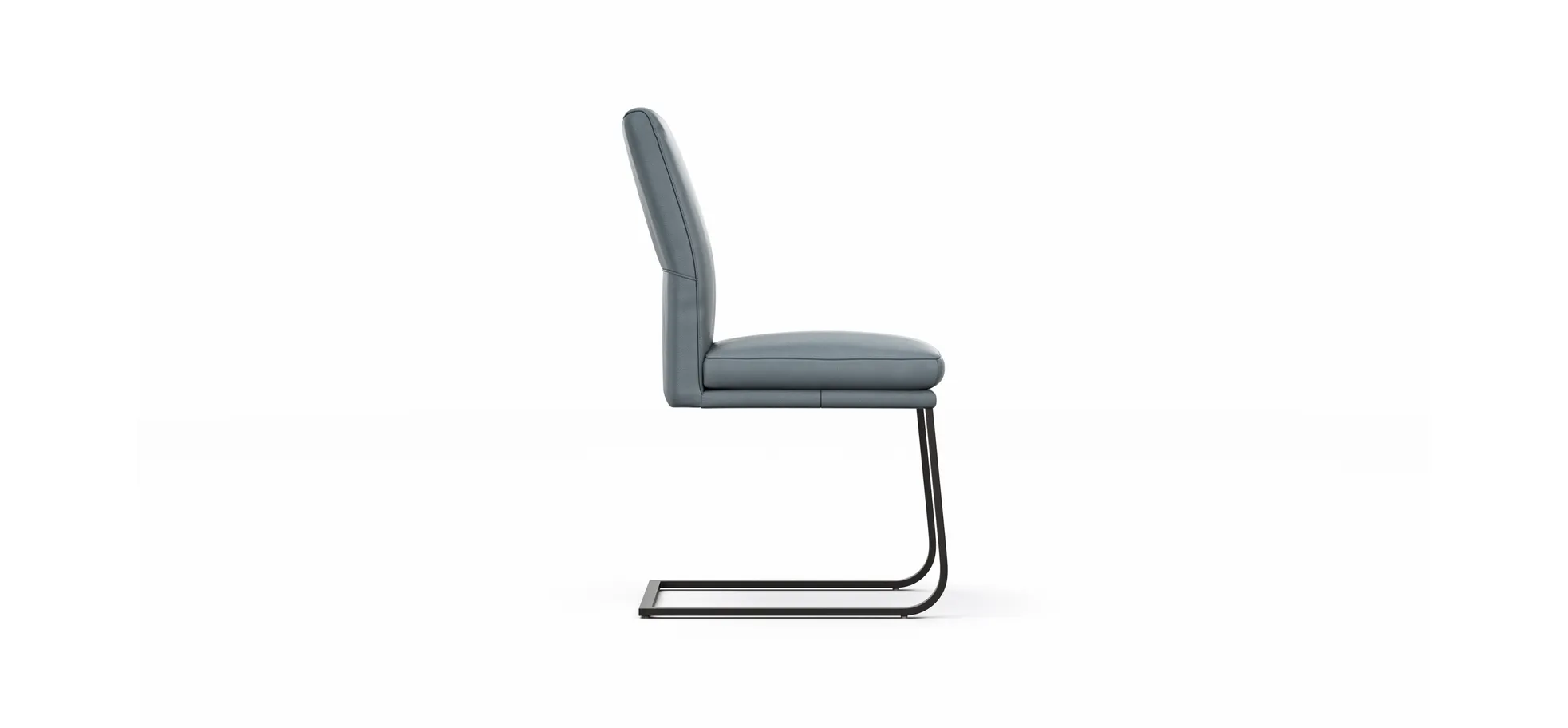 Freischwinger Valloni, Leder, Hellblau
