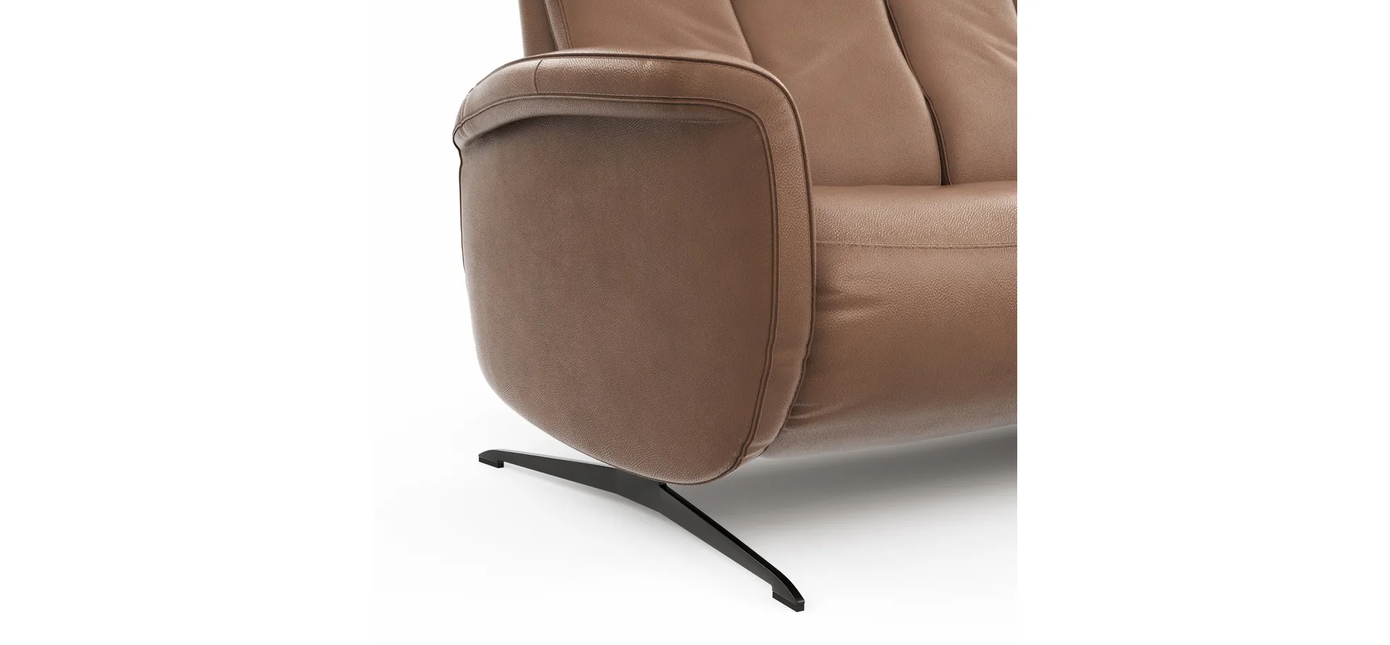 Sofa Sitz.Konzept Sofa - 2,5-Sitzer inkl. Kopfteilverstellung, Leder, Cognac