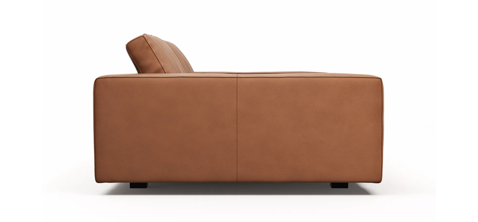 Sofa Aprino 1 - 3,5-Sitzer XXL, Dickleder, Cognac, Armlehne Block breit