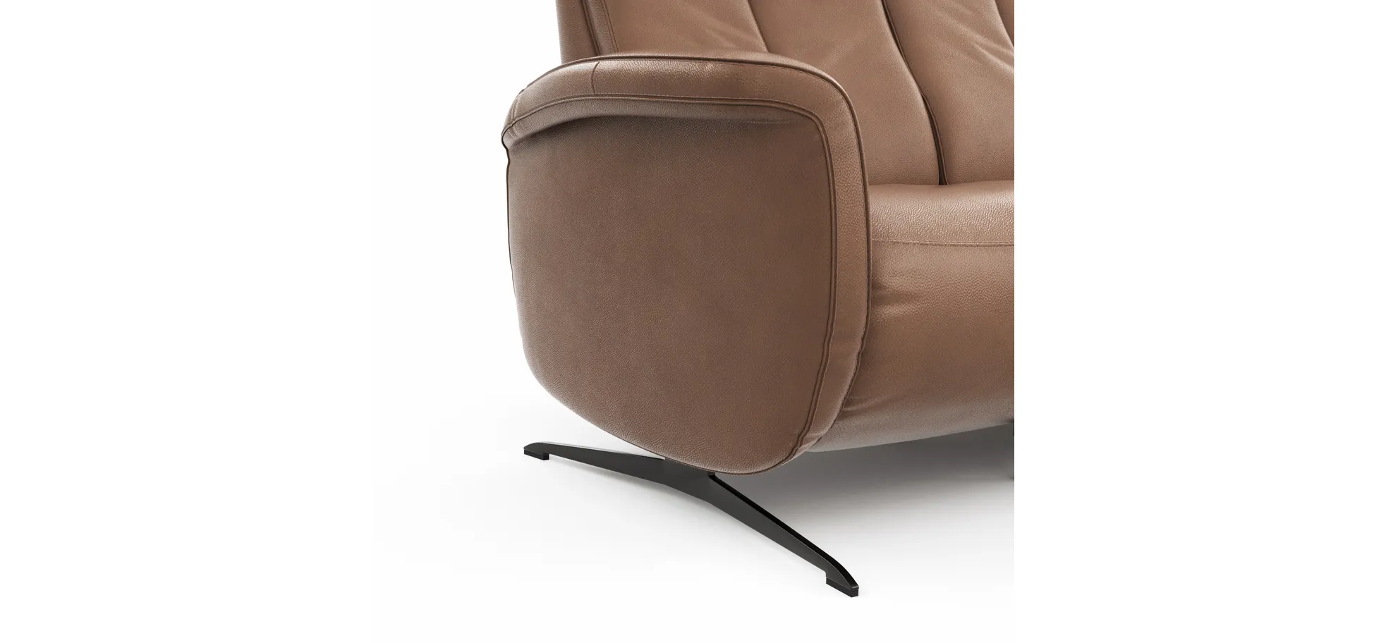 Sofa Sitz.Konzept Sofa - 2-Sitzer inkl. Relaxfunktion (motorisch) und Kopfteilverstellung, Leder, Cognac