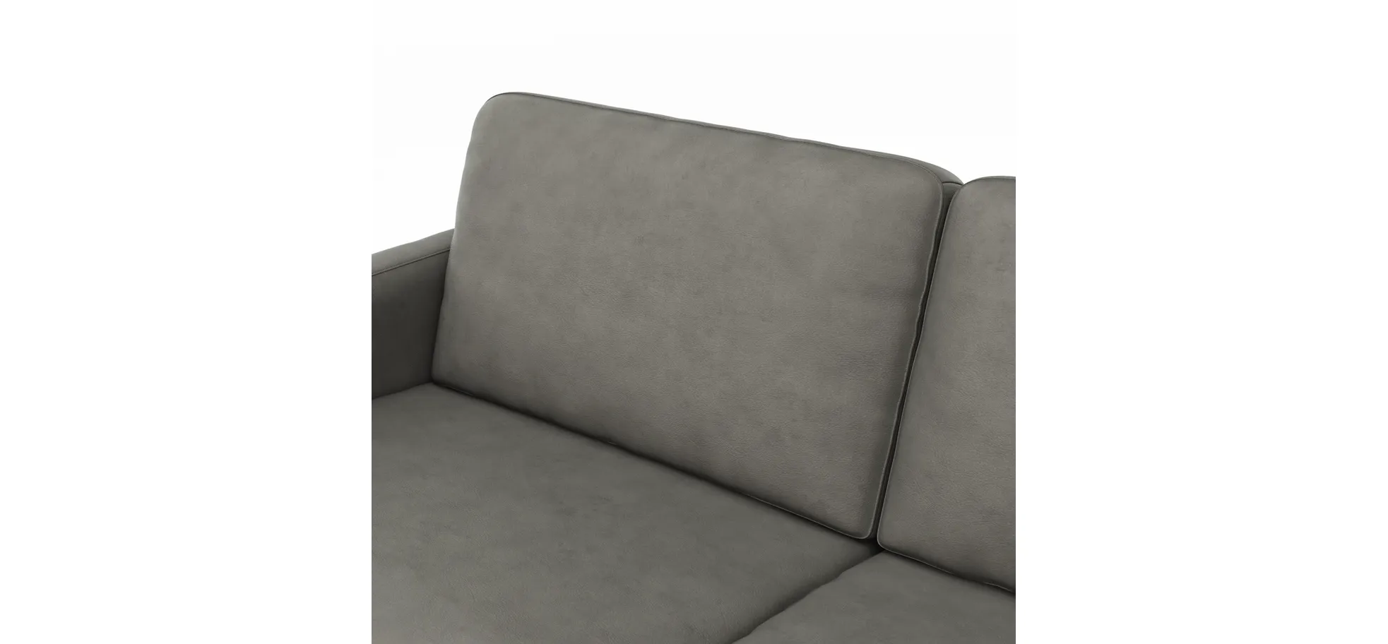Sofa Enna - 3,5-Sitzer inklusive Relaxfunktion (motorisch) links, Leder, Grau