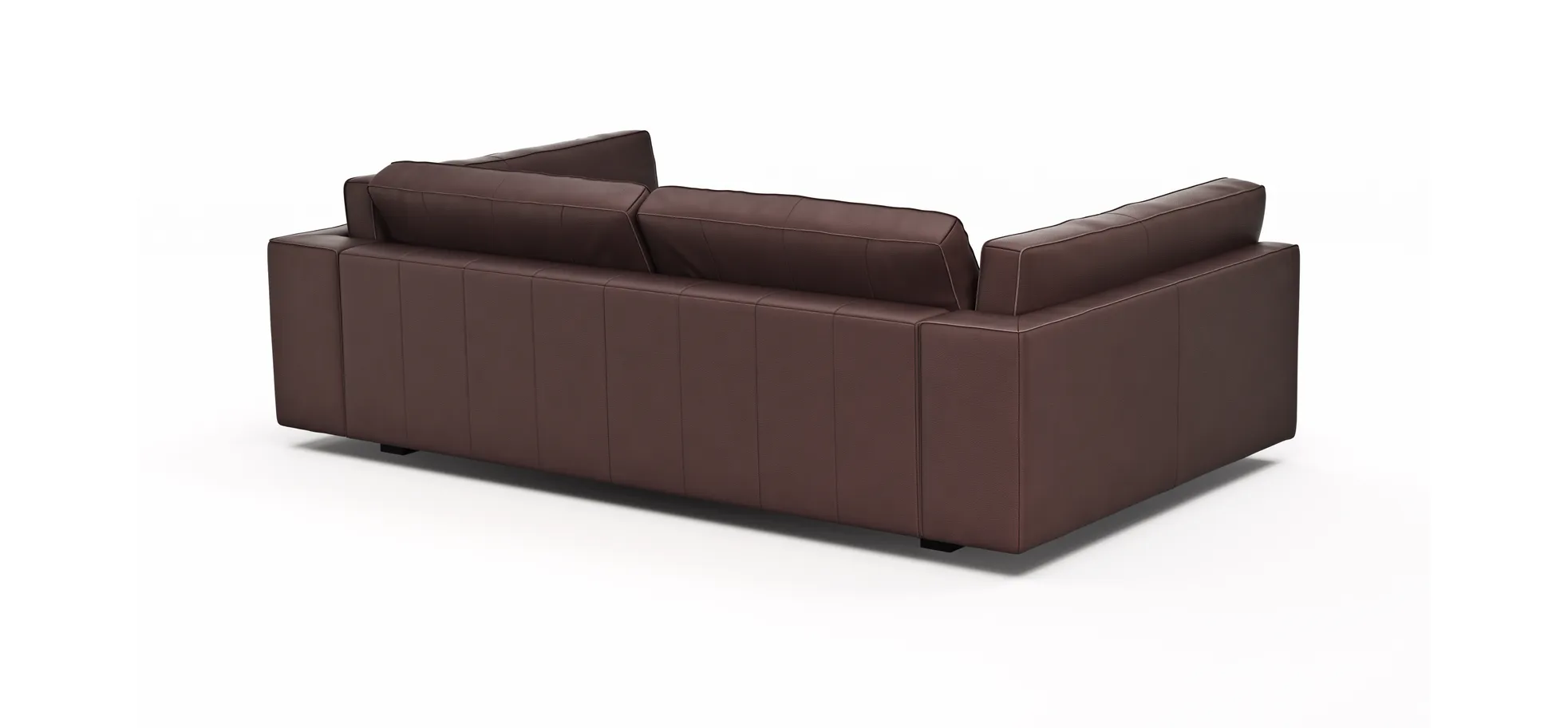 Sofa Aprino 3 - 3,5-Sitzer XXL, Dickleder, Dunkelbraun, Armlehne Kissen