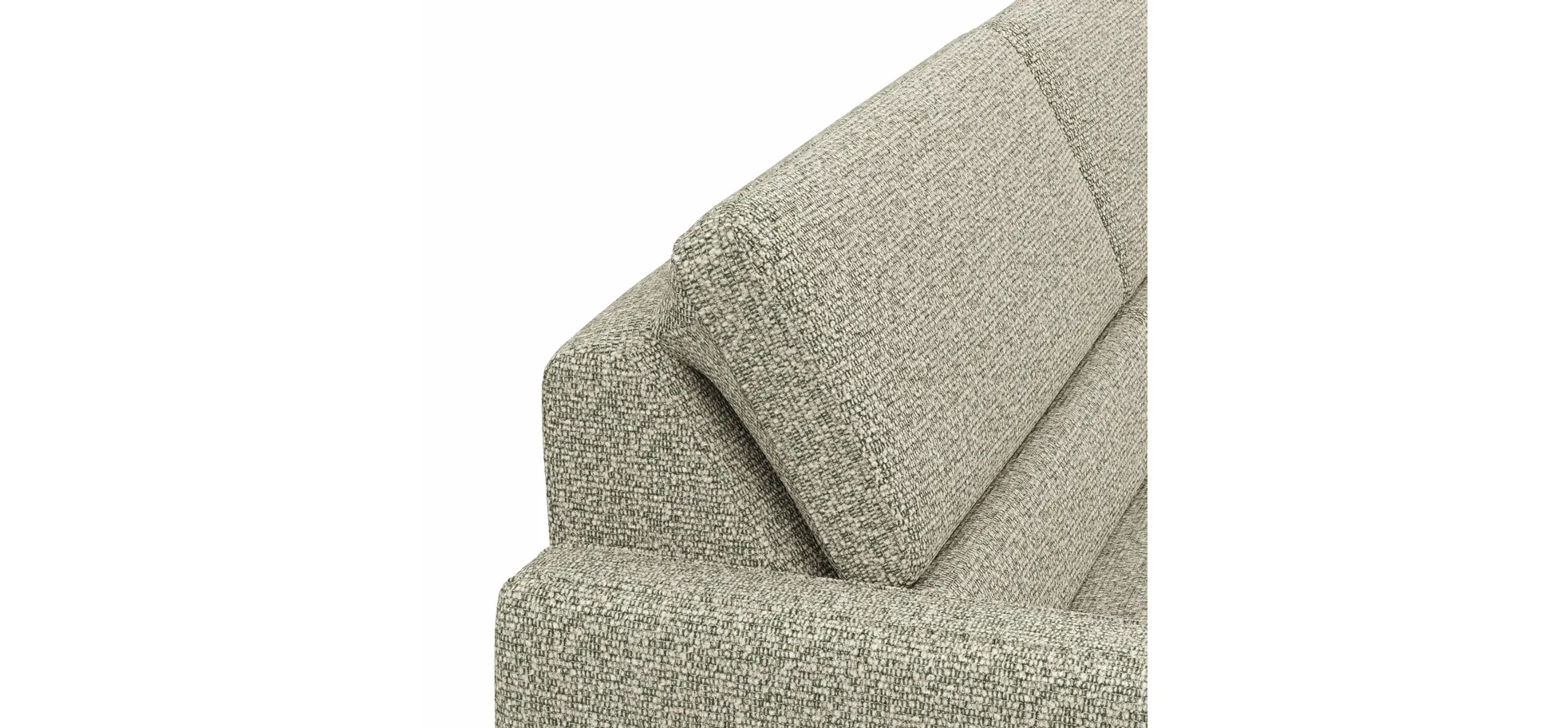 Ecksofa Valera - 3-Sitzer mit Ecke rechts inkl. Rückenlehne verstellbar, Stoff, Limone