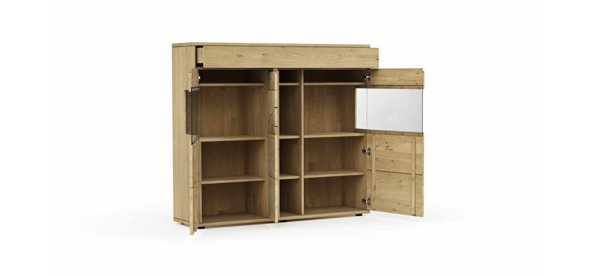 Highboard Amora - Wildeiche massiv bianco