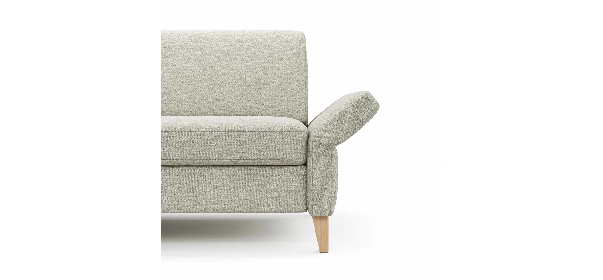 Ecksofa Arima - Longchair links mit 2,5-Sitzer, Stoff, Creme