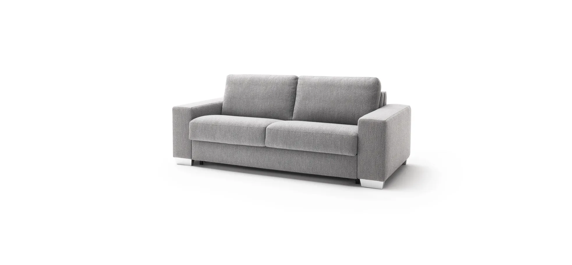Sofa Nuoro - 2,5-Sitzer inkl. Schlaffunktion, Armlehne breit, Stoff, Grau