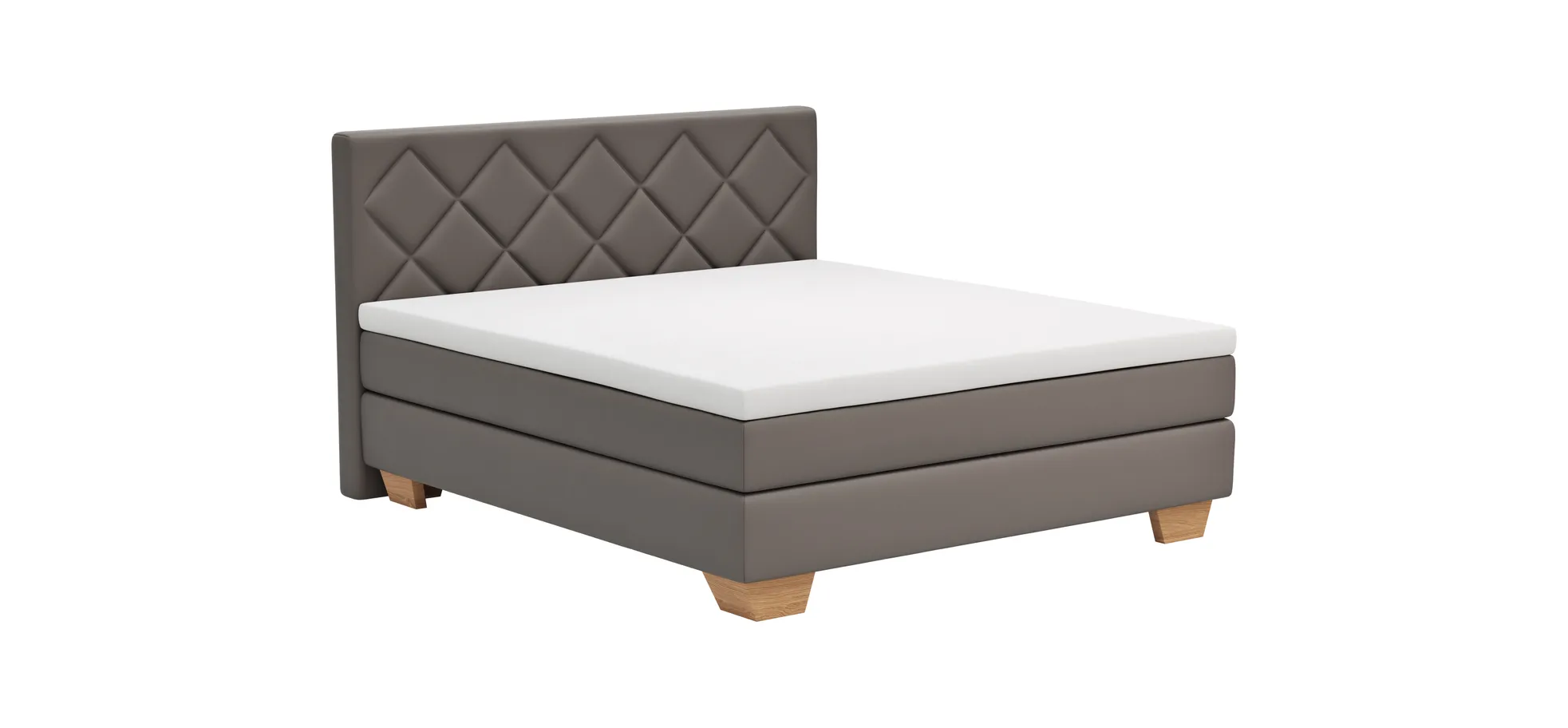 Boxspringbett Taja - Liegefläche ca. 180x200 cm, Stoff, Taupe