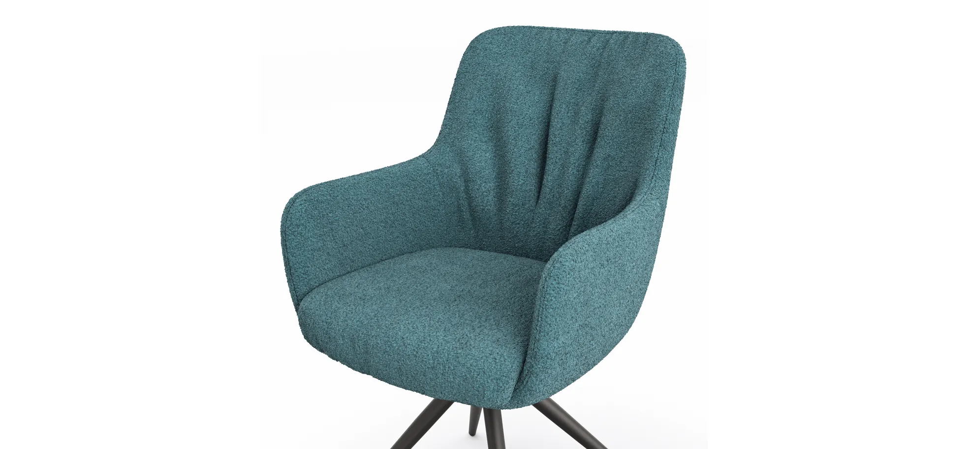 Armlehnstuhl Mis Legere - Boucle, Blau, Stativ, Anthrazit