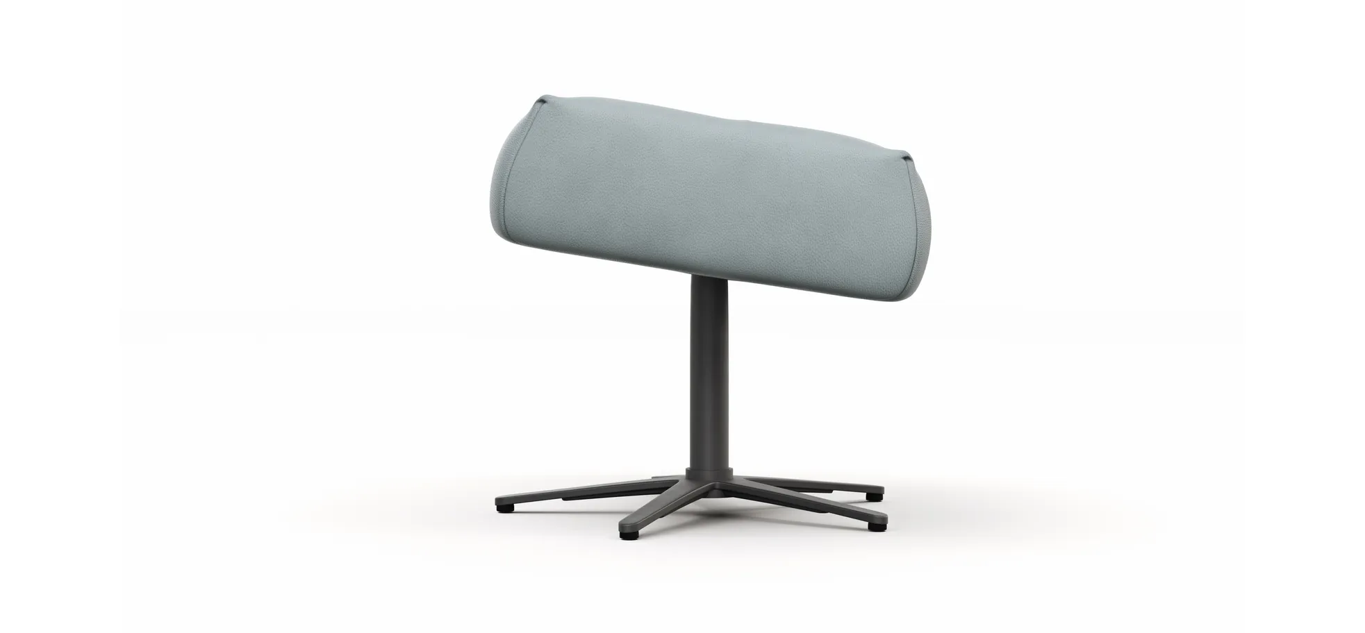 Hocker Terni - Sternfuss, Leder, Hellblau