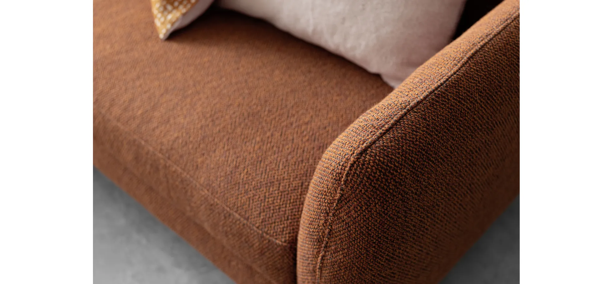 Ecksofa Enna - Longchair links mit 1,75-Sitzer, Stoff, Terracotta