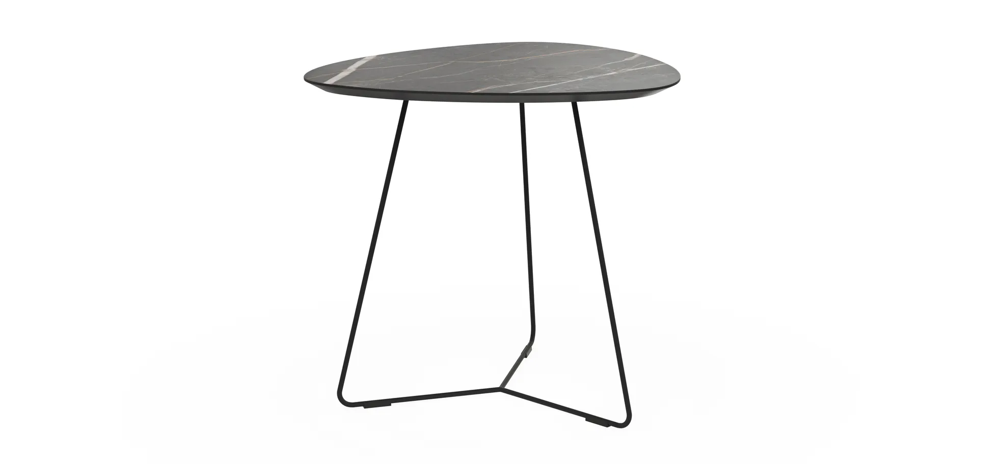 Ecktisch Fano - LBH ca. 59x50x55 cm, HPL, Schwarz Marmoriert 136214
