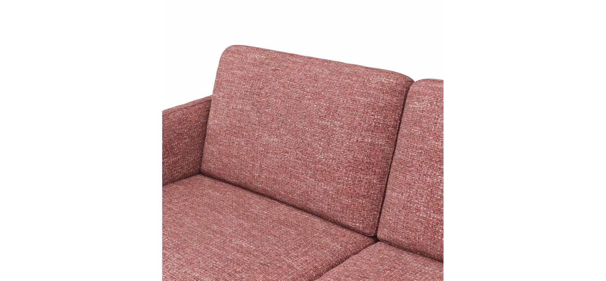 Ecksofa Enna - 3-Sitzer mit Ecke rechts, Stoff, Koralle