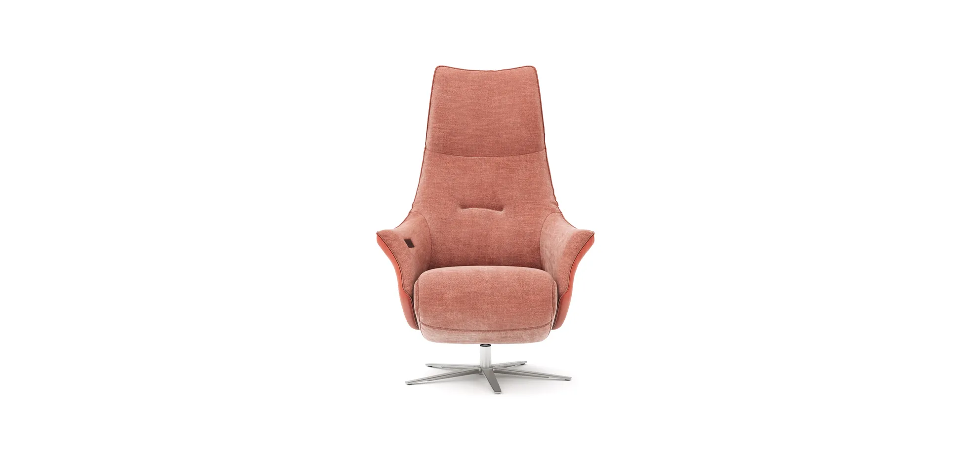 Relaxsessel Girona -  inklusive motorischer Relaxfunktion, Stoff, Leder, Rose