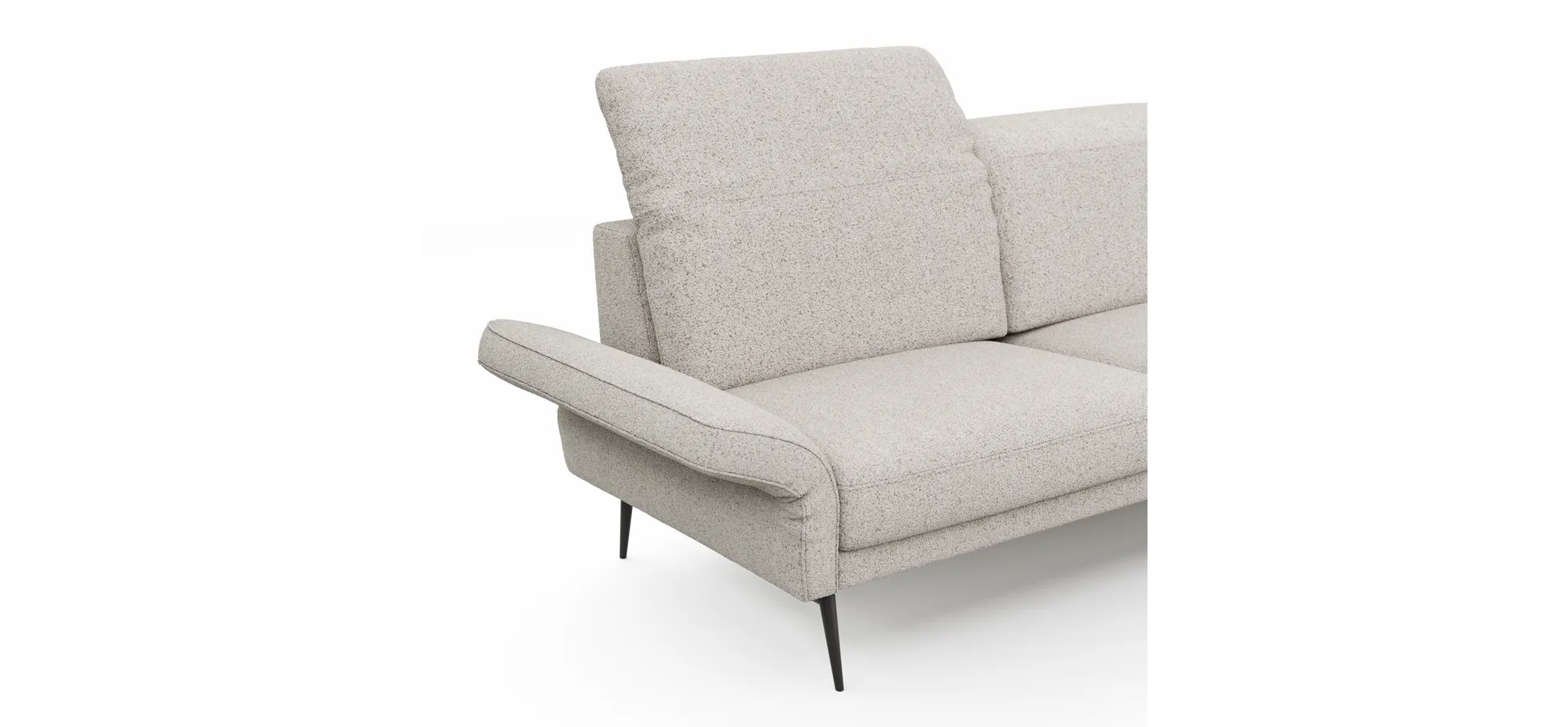 Sofa Estrela 2.0 - 2,5-Sitzer inkl. Kopfteil/Armteil verstellbar und Sitzvorzug motorisch, Stoff, Creme