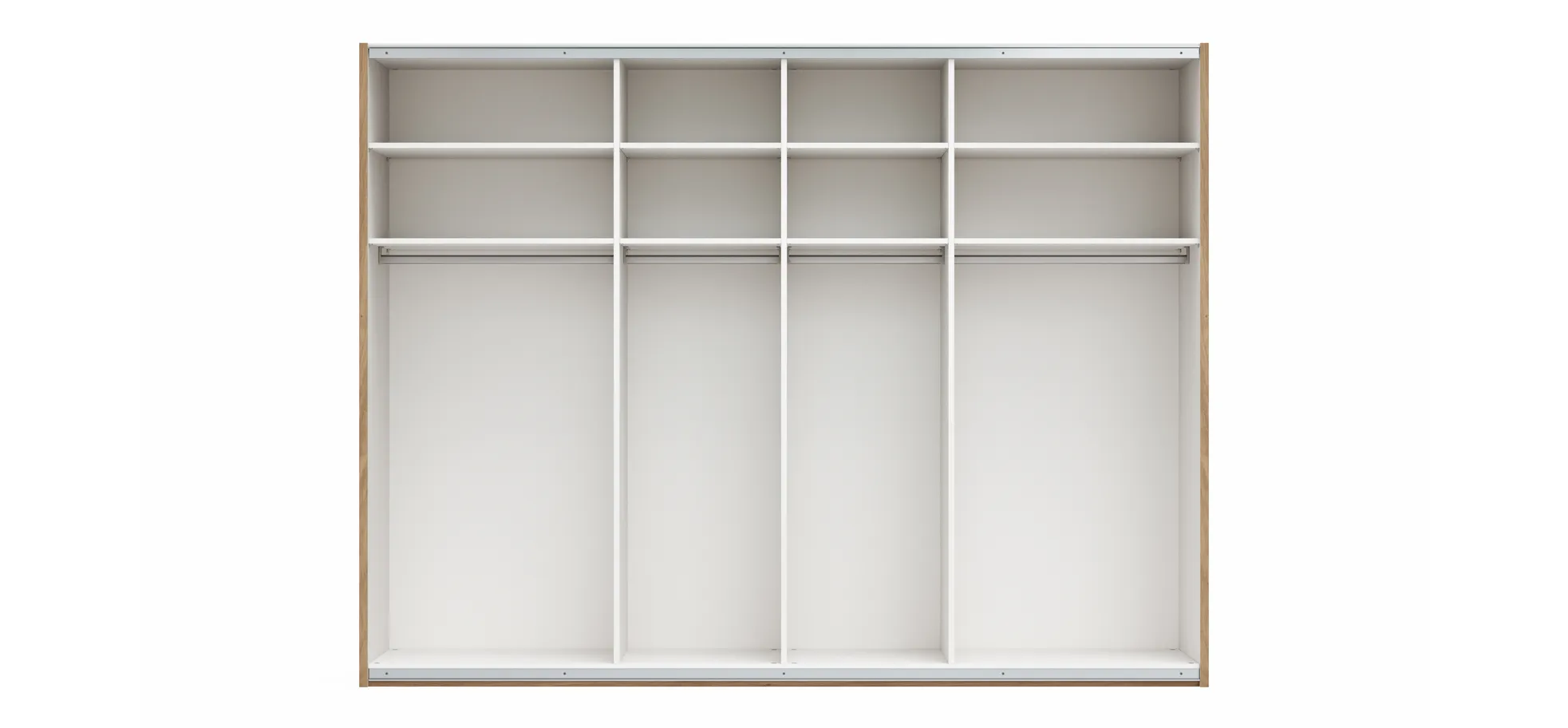 Schwebetürenschrank Viana - B ca. 301 cm, Lack, Steingrau, Riffholz, Balkeneiche